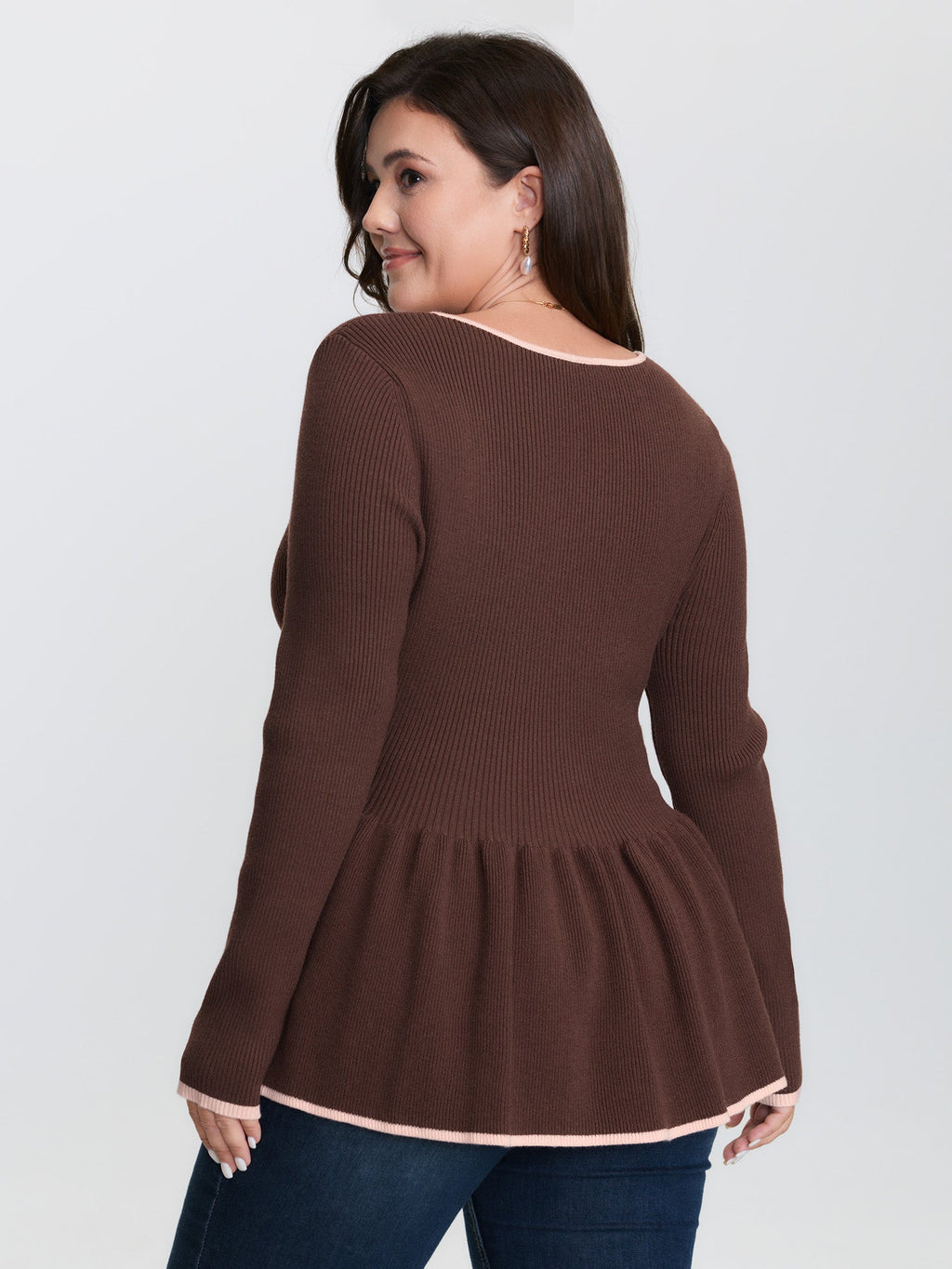Sweetheart Neckline Cinched Waist Pullover