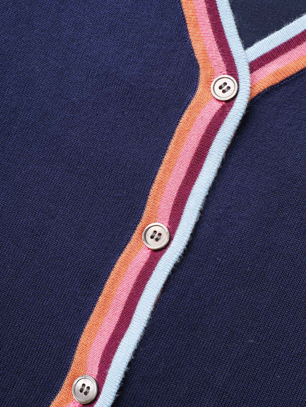 Contrast Striped Trim Patch Pocket Cardigan