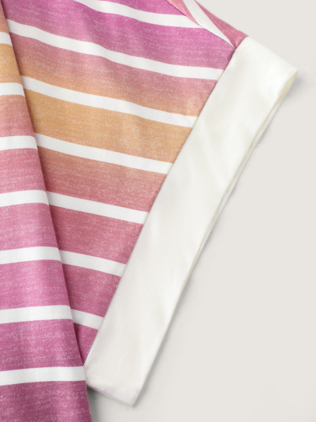 Colorful Gradient Stripe Round Neck T-Shirt