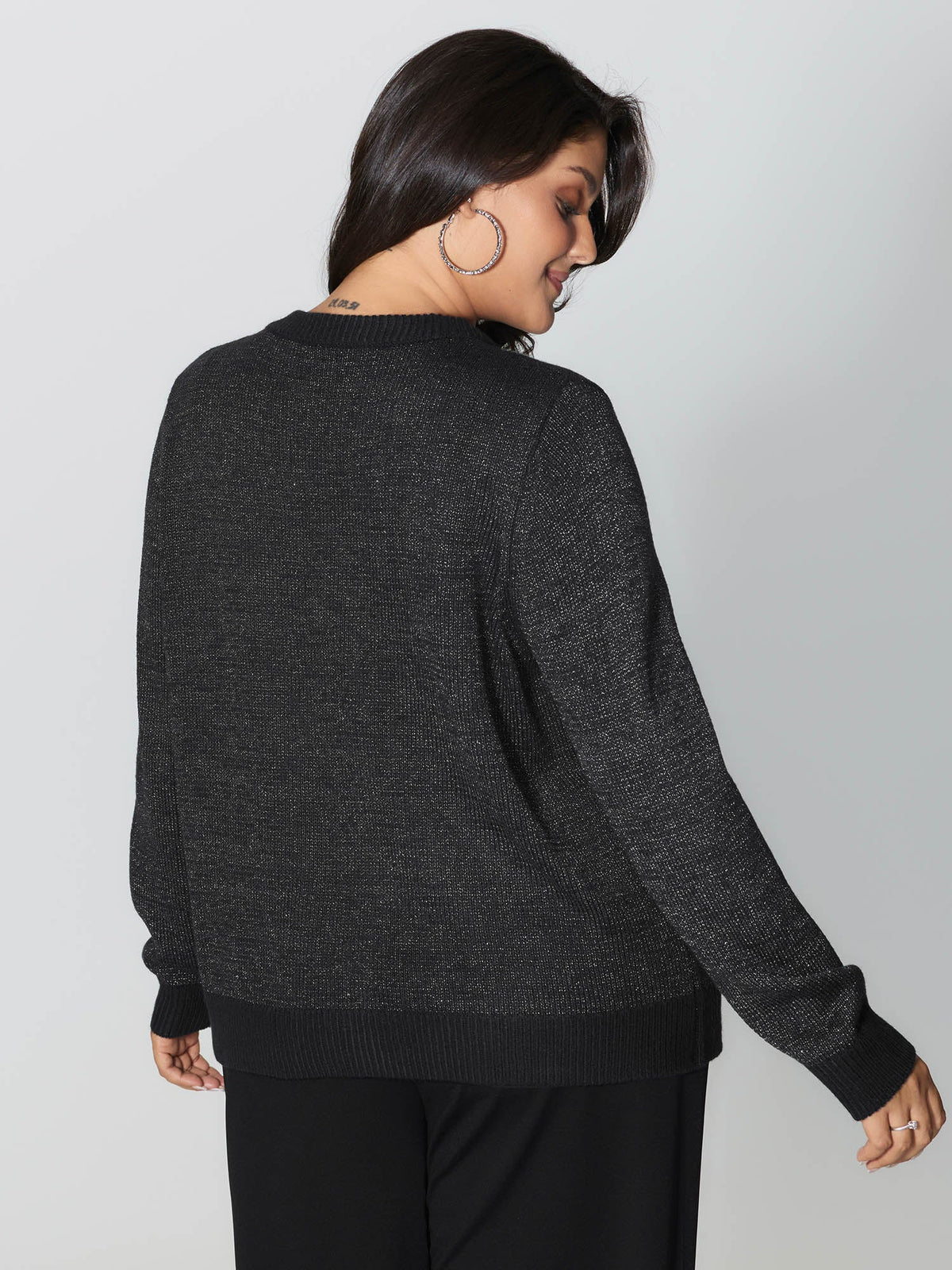 Patch Pockets Textured Button Knit Cardigan