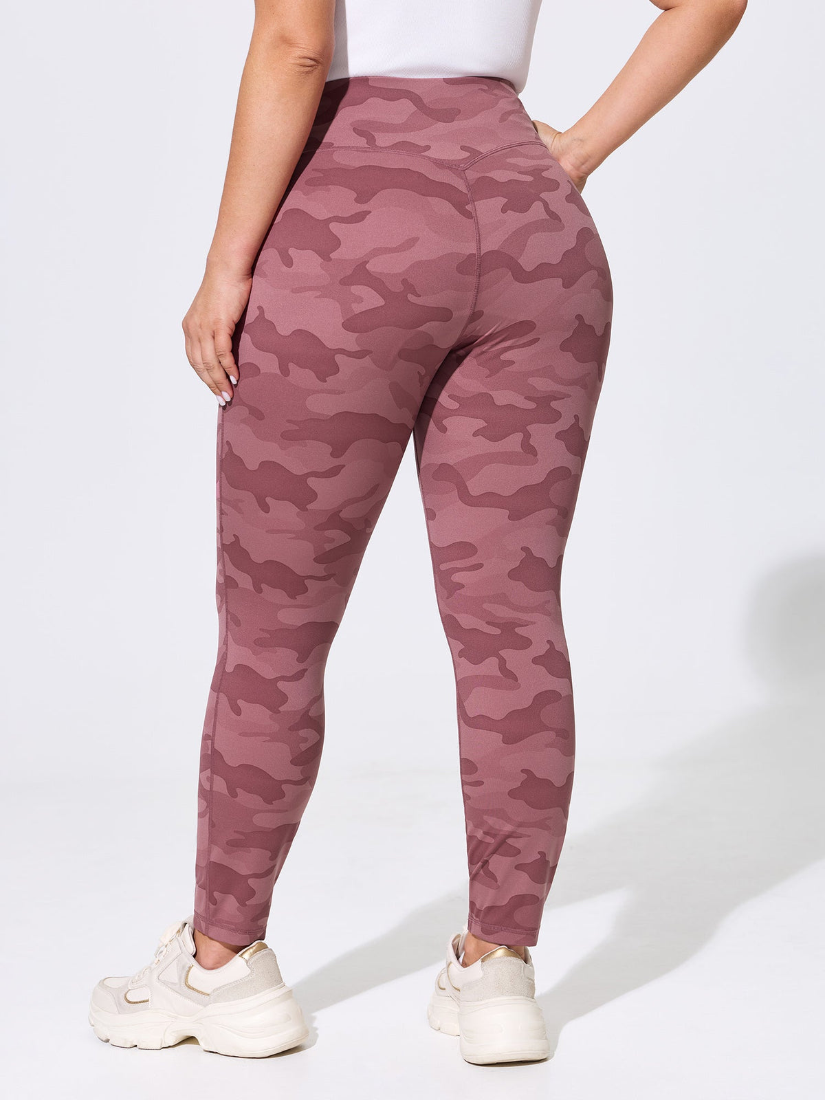 Stretchy Floral Print Overlap Waist Leggings
