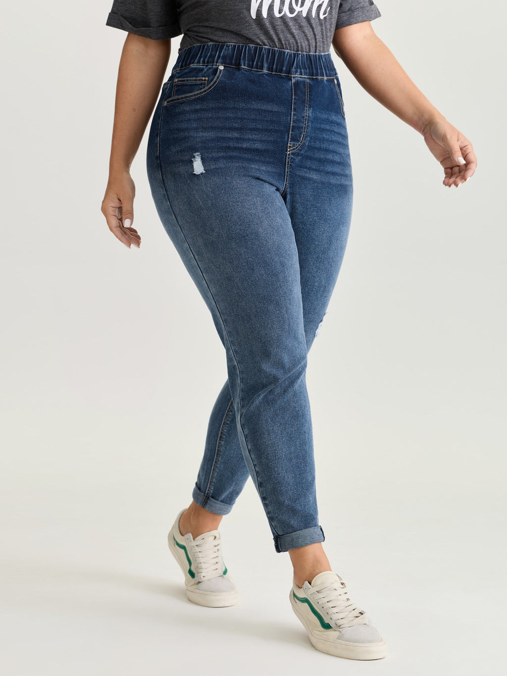 Pull-On Elastic Waist Skinny-Fit Jeans