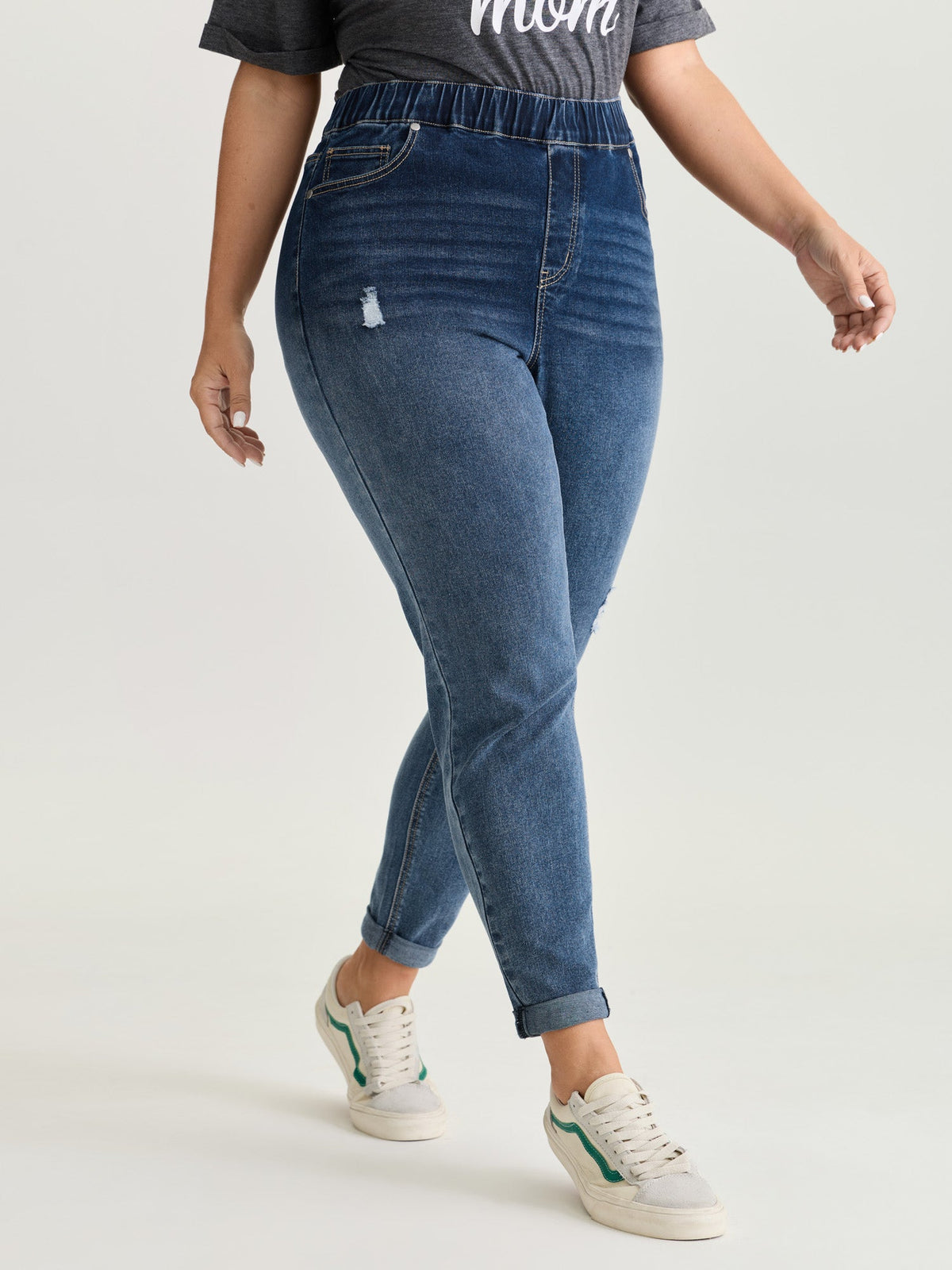 Pull-On Elastic Waist Skinny-Fit Jeans