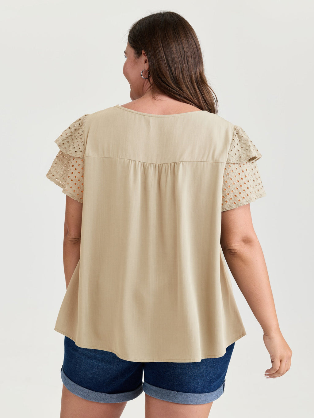 Pure Cotton Layered Sleeve Flowy Blouse