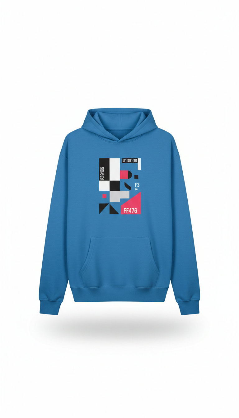 Pop Blue heavyweight graphic hoodie