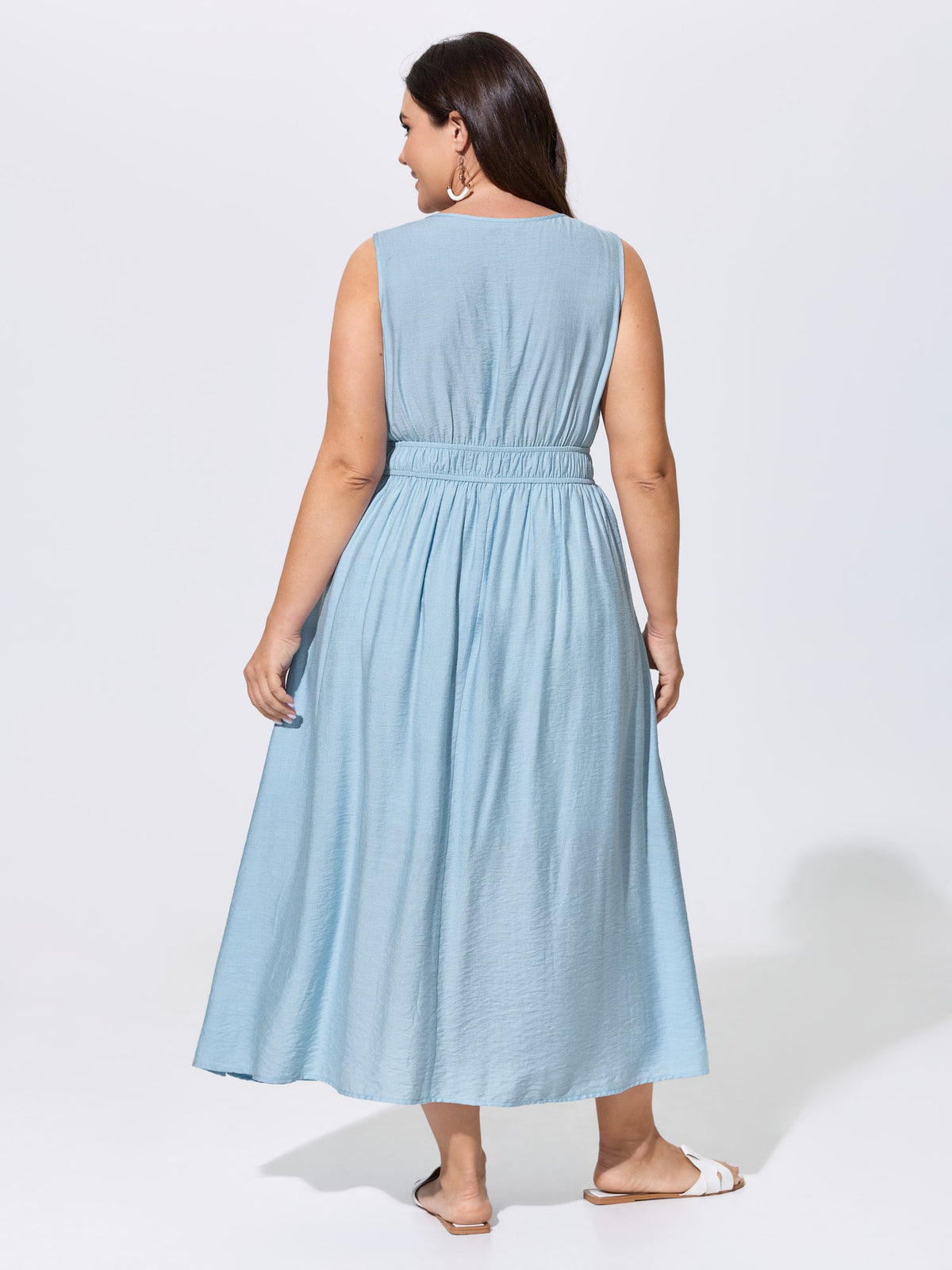 Breathable Waist-Defining Cami Midi Dress