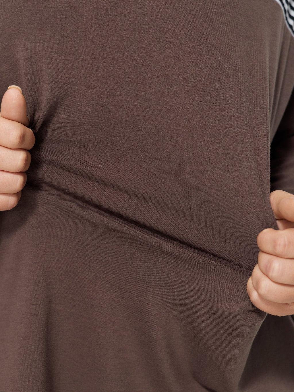 Stretch Crew Neck Color‑Block Stripe T-Shirt