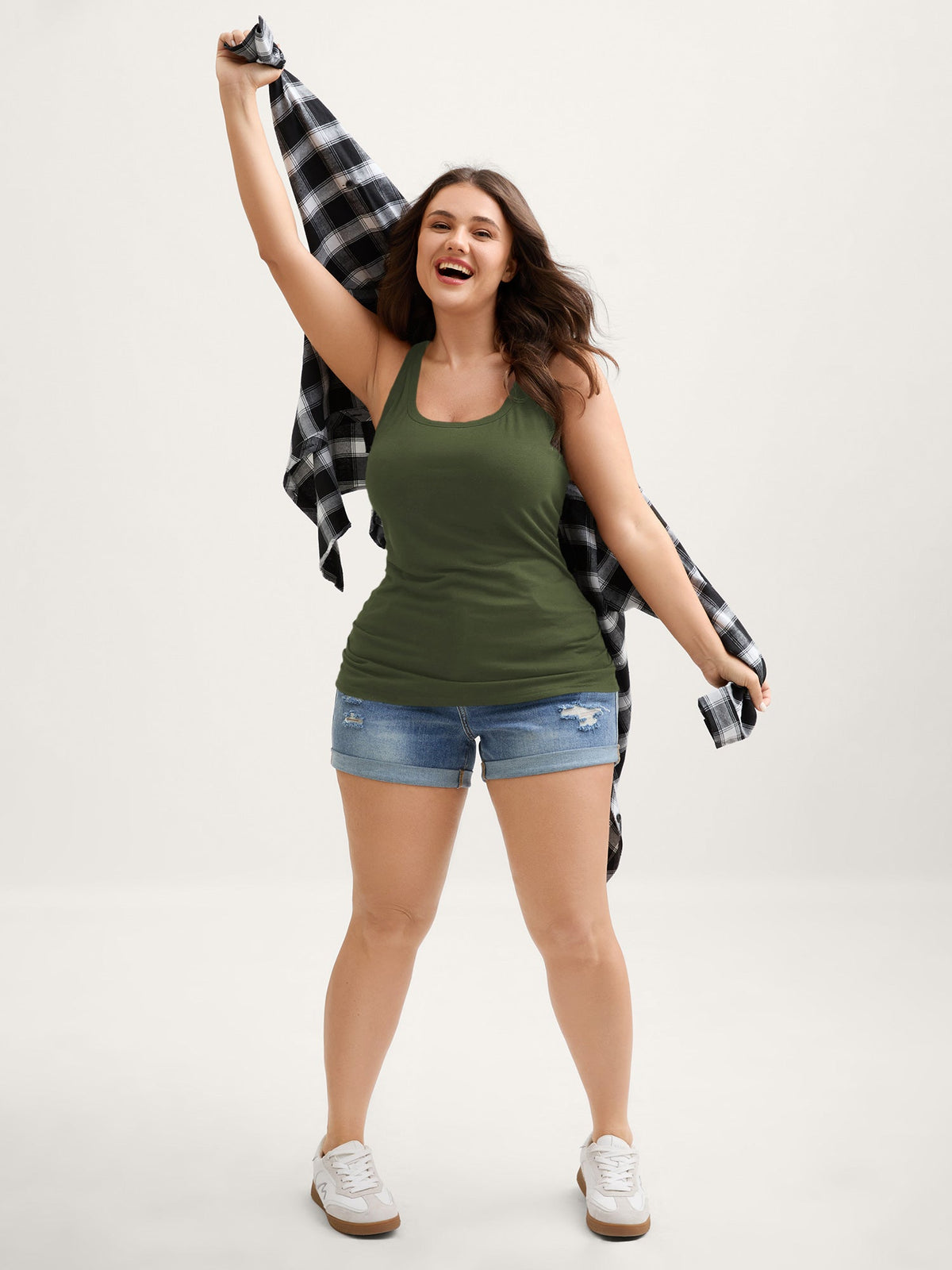 Supportive Bra Pleated Fitted Tank Top
