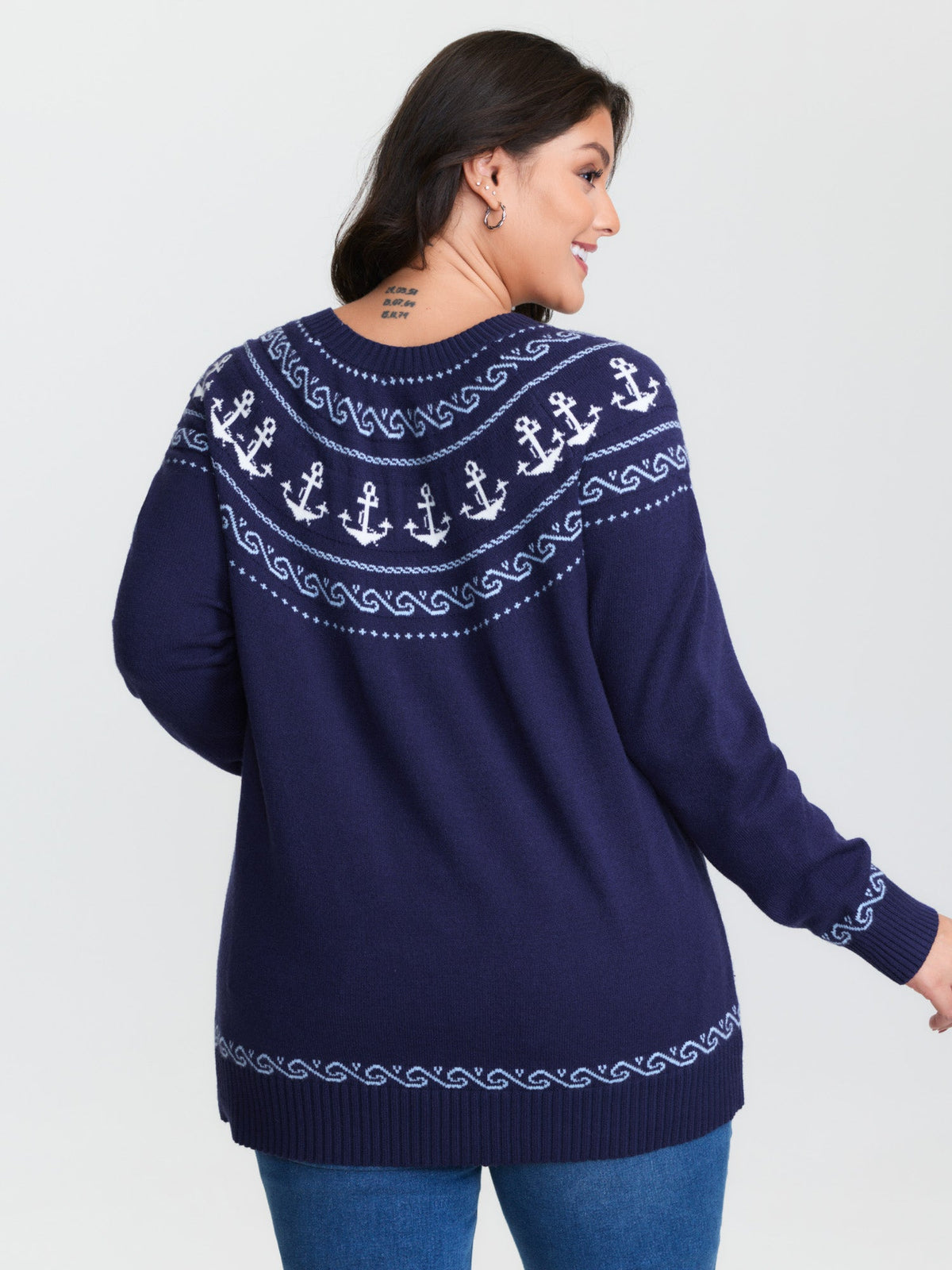 Fair-Isle Nautical Elements Jacquard Pullover