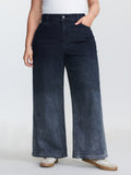 Stretchy Mid Rise Wide Leg Jeans