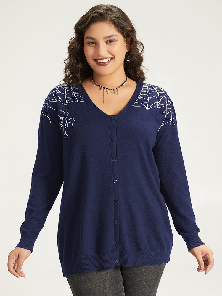 Supersoft Essentials Halloween Spider Web Button Through Cardigan