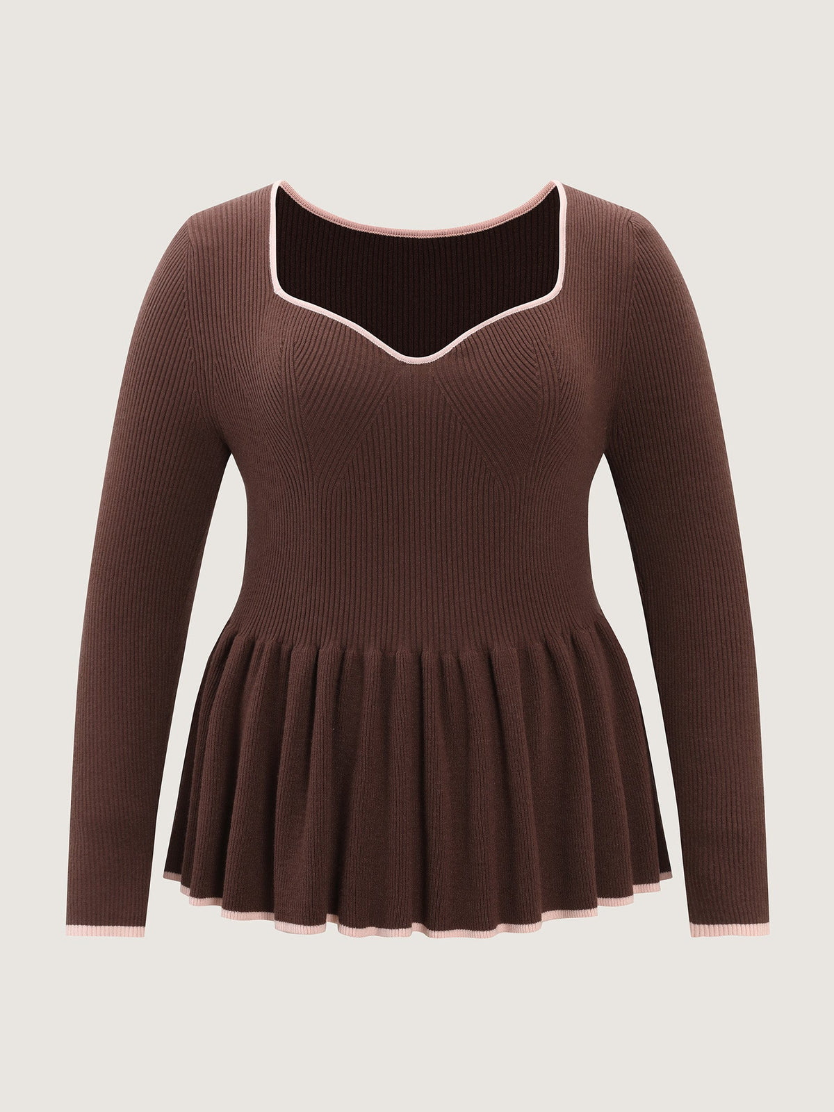 Sweetheart Neckline Cinched Waist Pullover