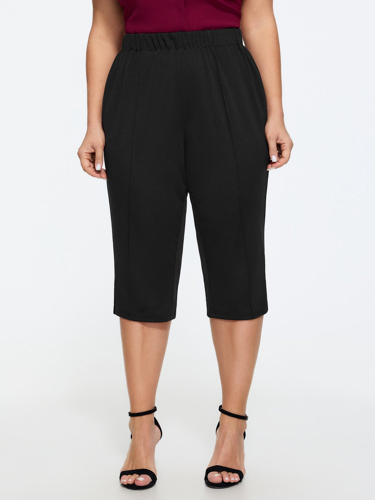 Stretchy Pull-On Cropped Pants