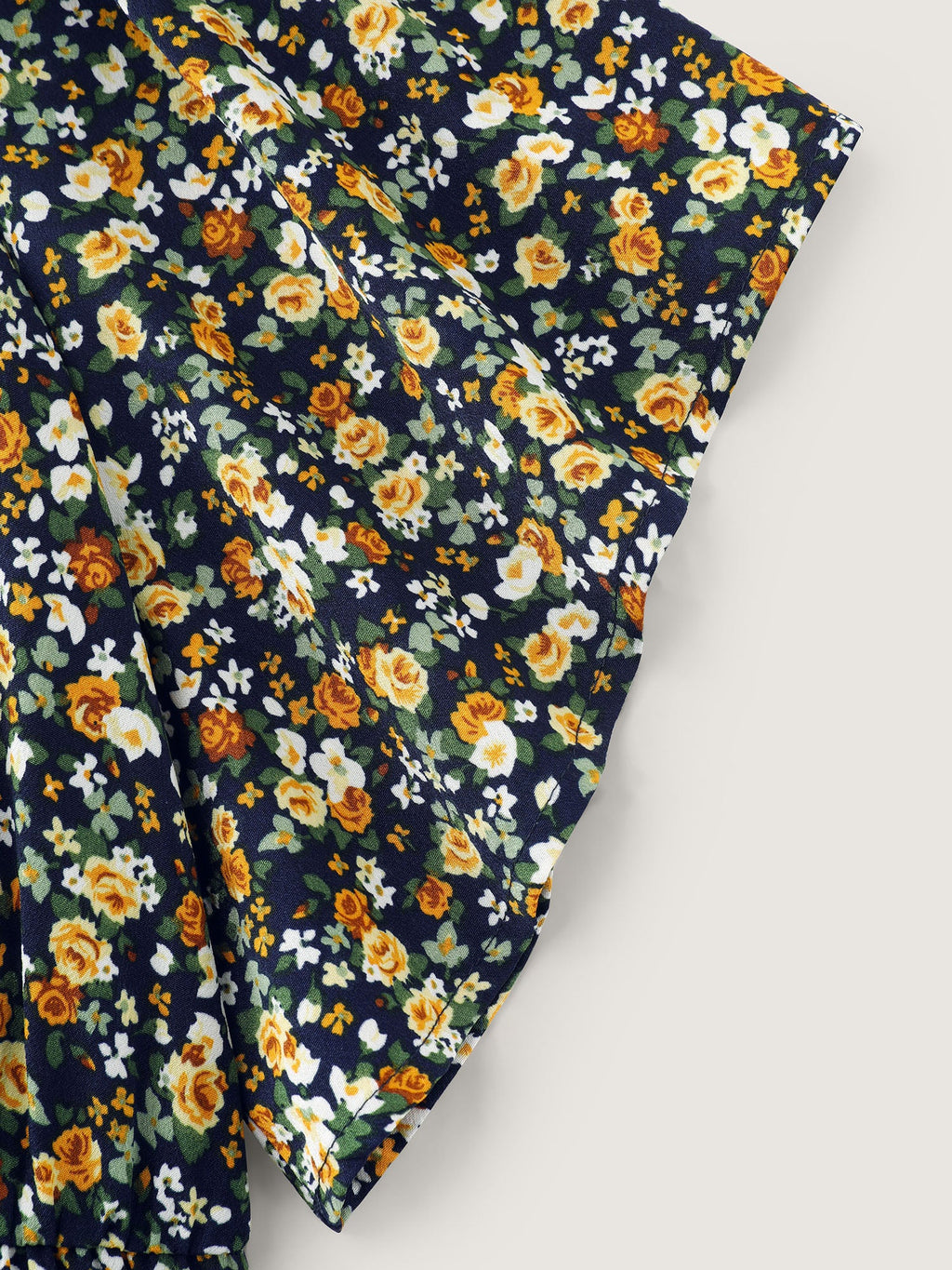 Floral Print Cinched-Waist Blouse
