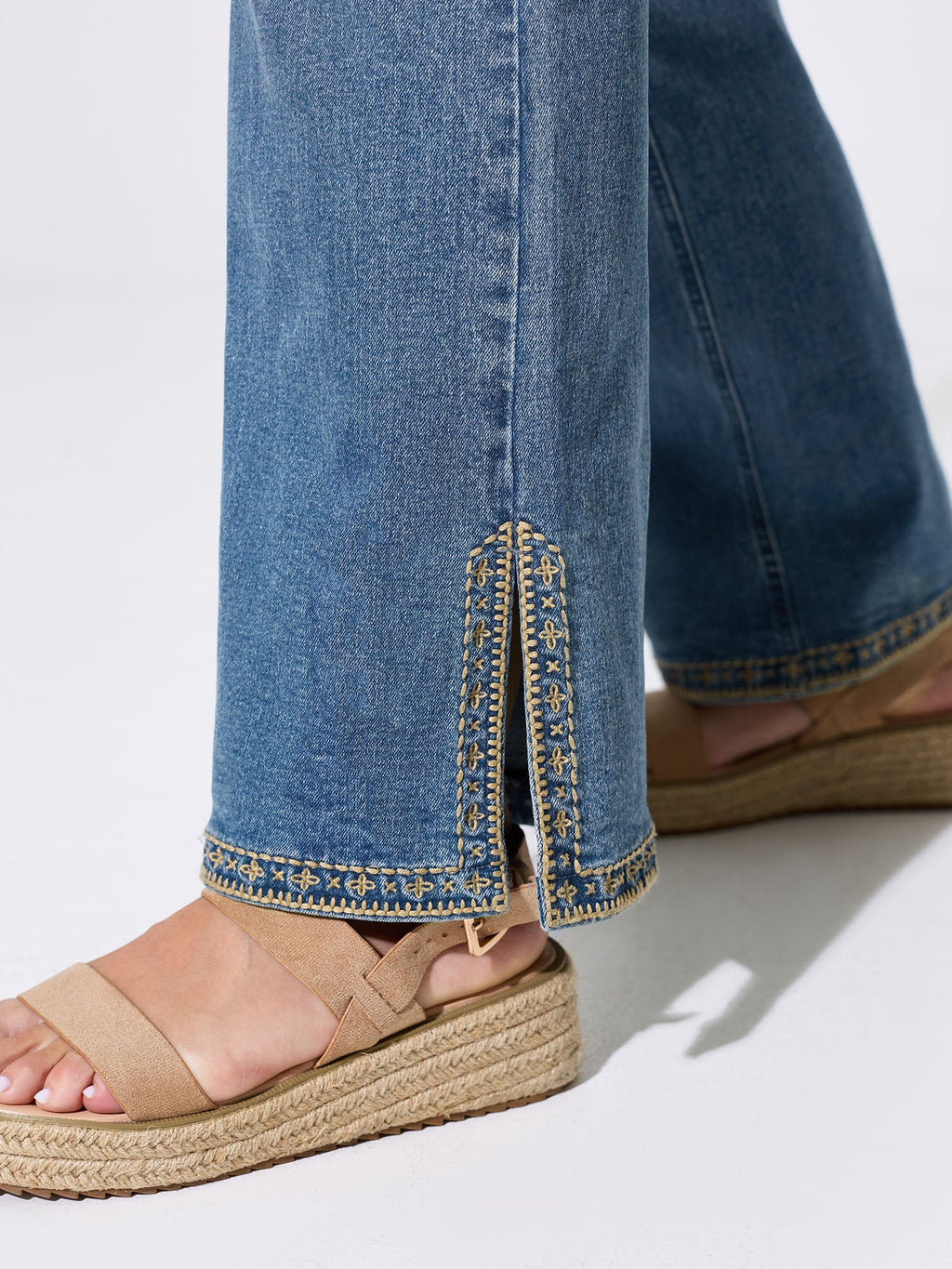 Stretchy High-Rise Elastic Back Waist Jeans