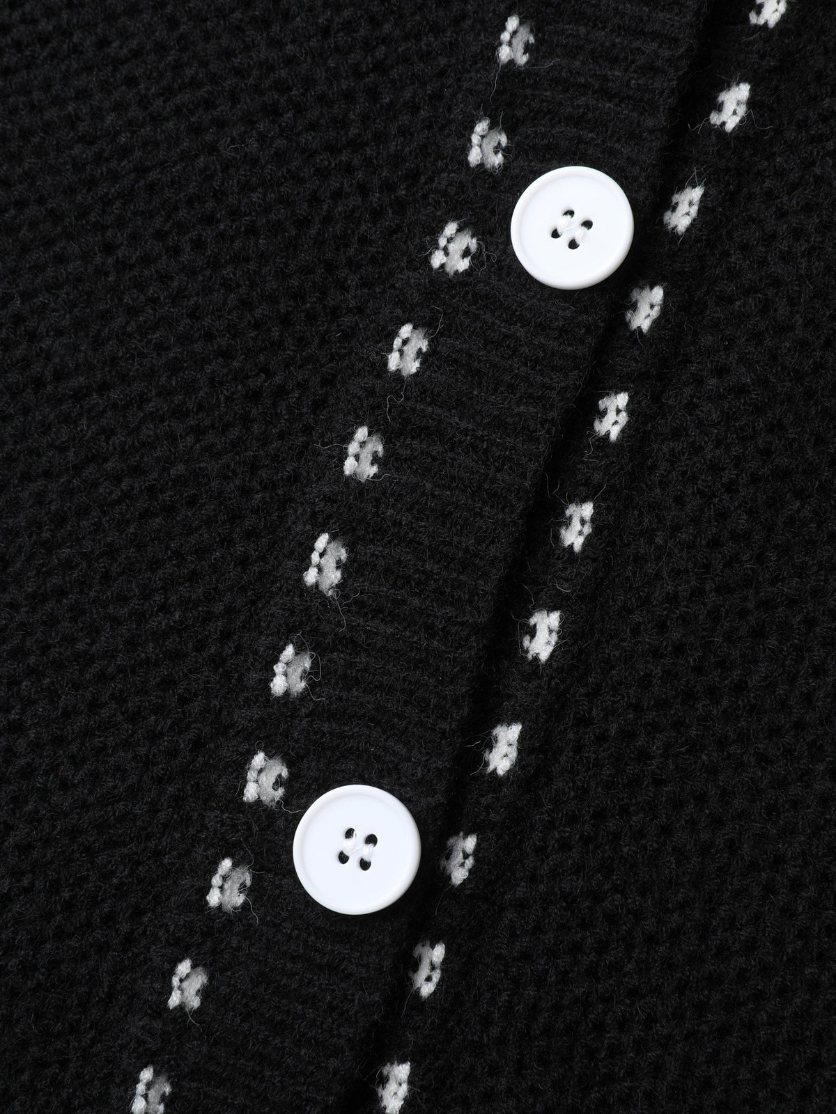 Arc Hem Textured Color Contrast Knit Cardigan