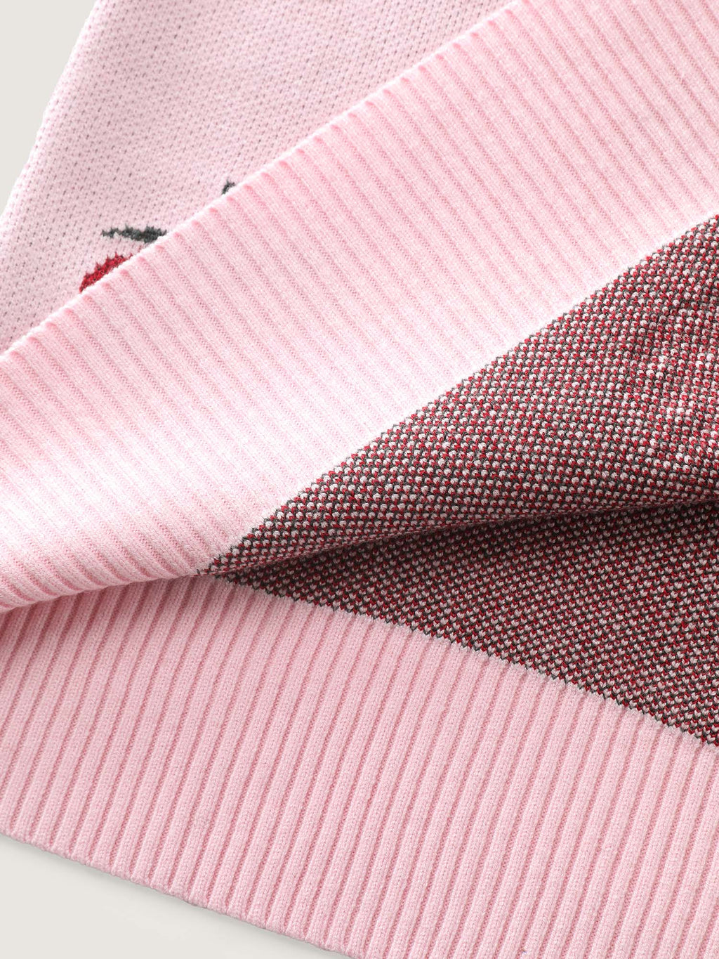 Strawberry Pattern Button-Front Knit Cardigan