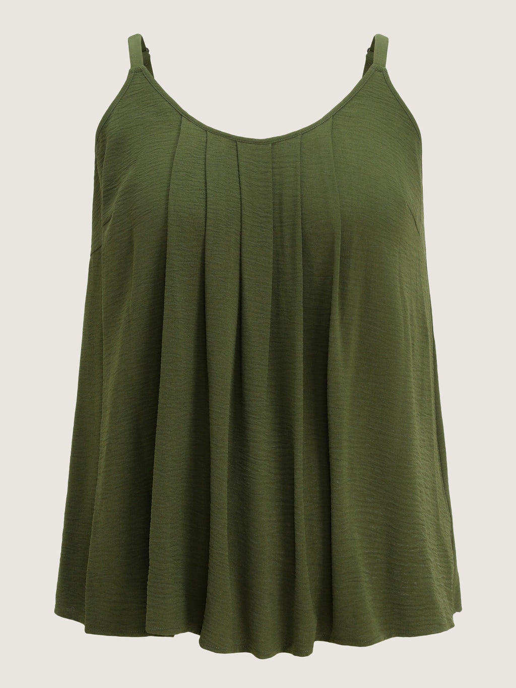 Pleated Flowy Plain Tank Top