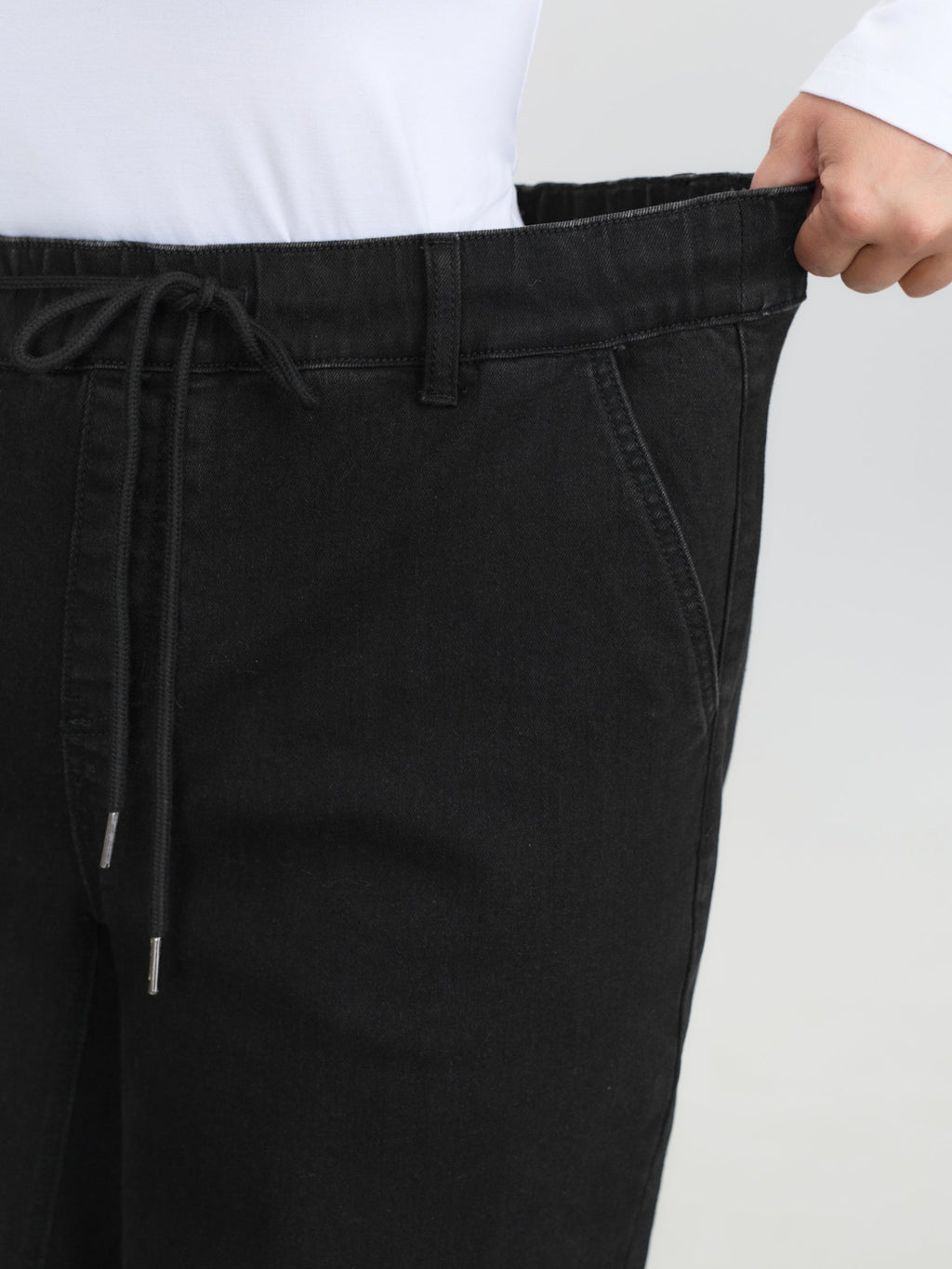 Pull-On Stretchy Waist Wide-Leg Jeans