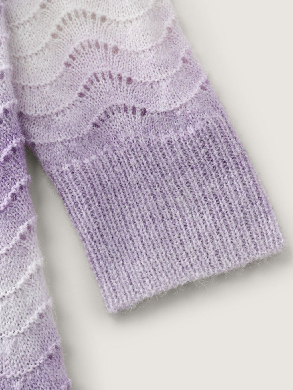 Textured Color Gradient Drop Shoulder Pullover