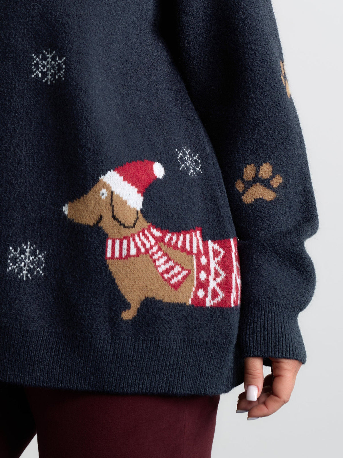 Holiday Pattern Collar Button Knit Cardigan