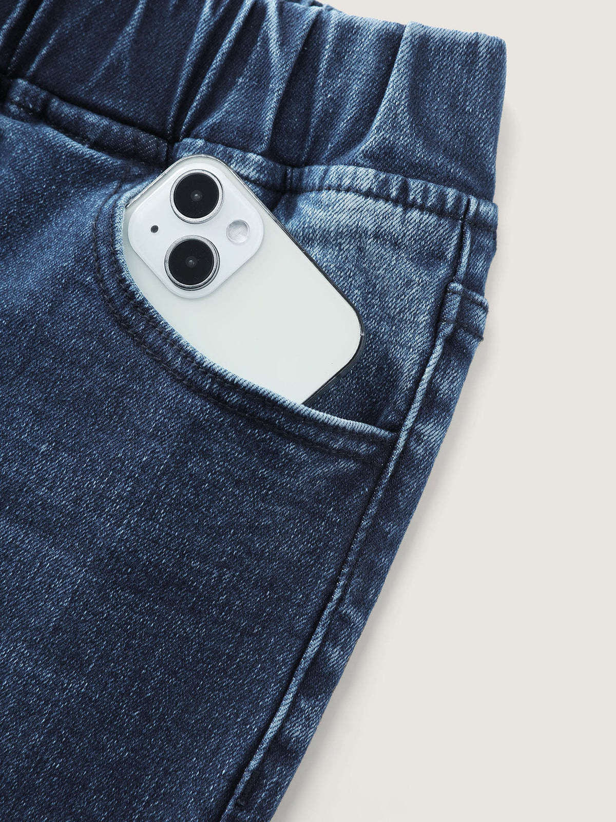 Pull-On Stretchy Waist Ripped Detail Jeans