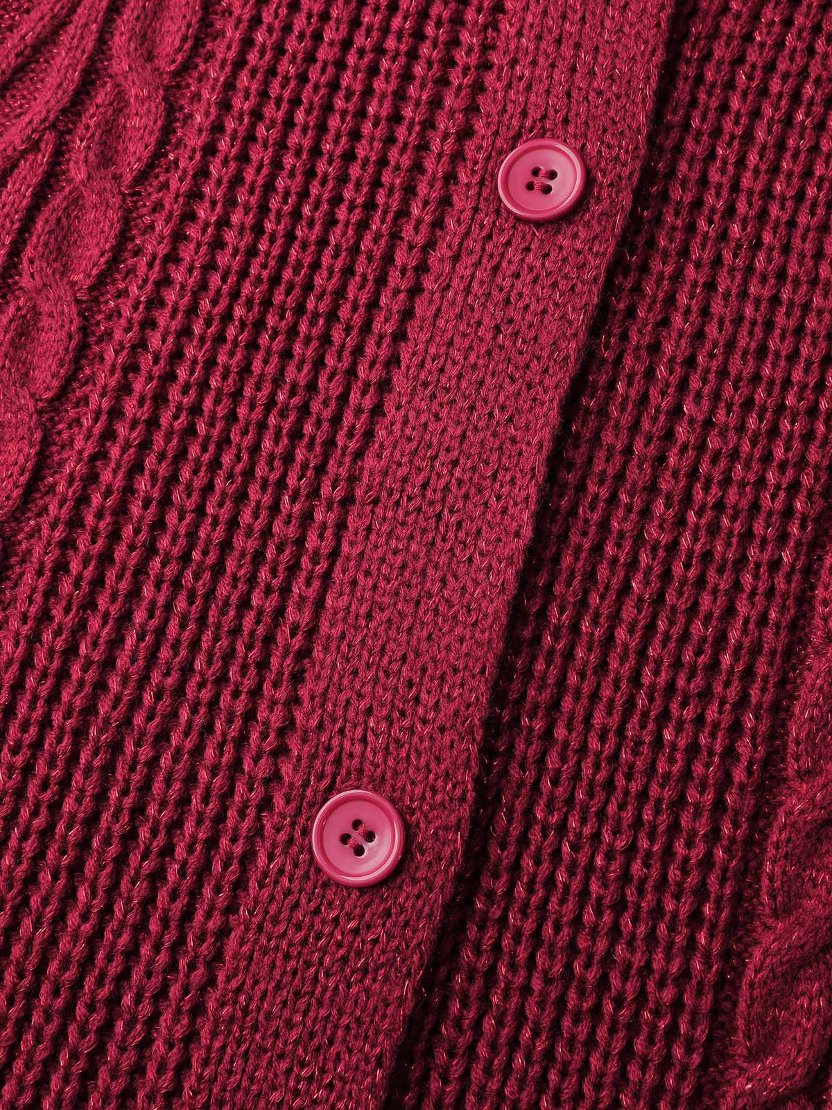 Lurex Twist Button Knit Cardigan