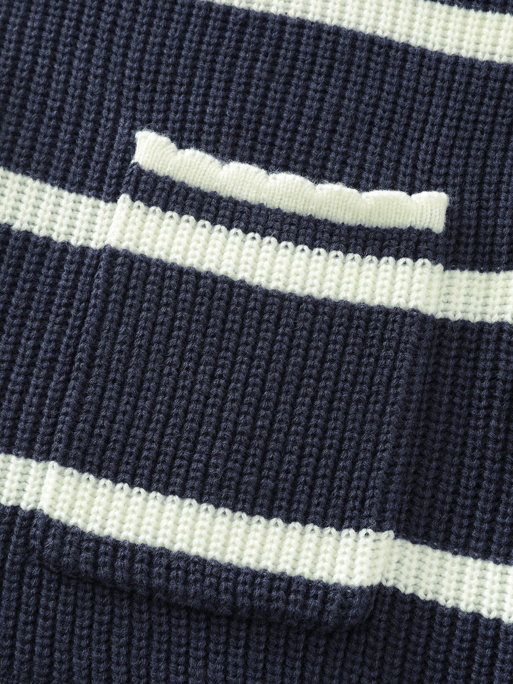 Striped Sailor Collar Pockets Knit Cardigan