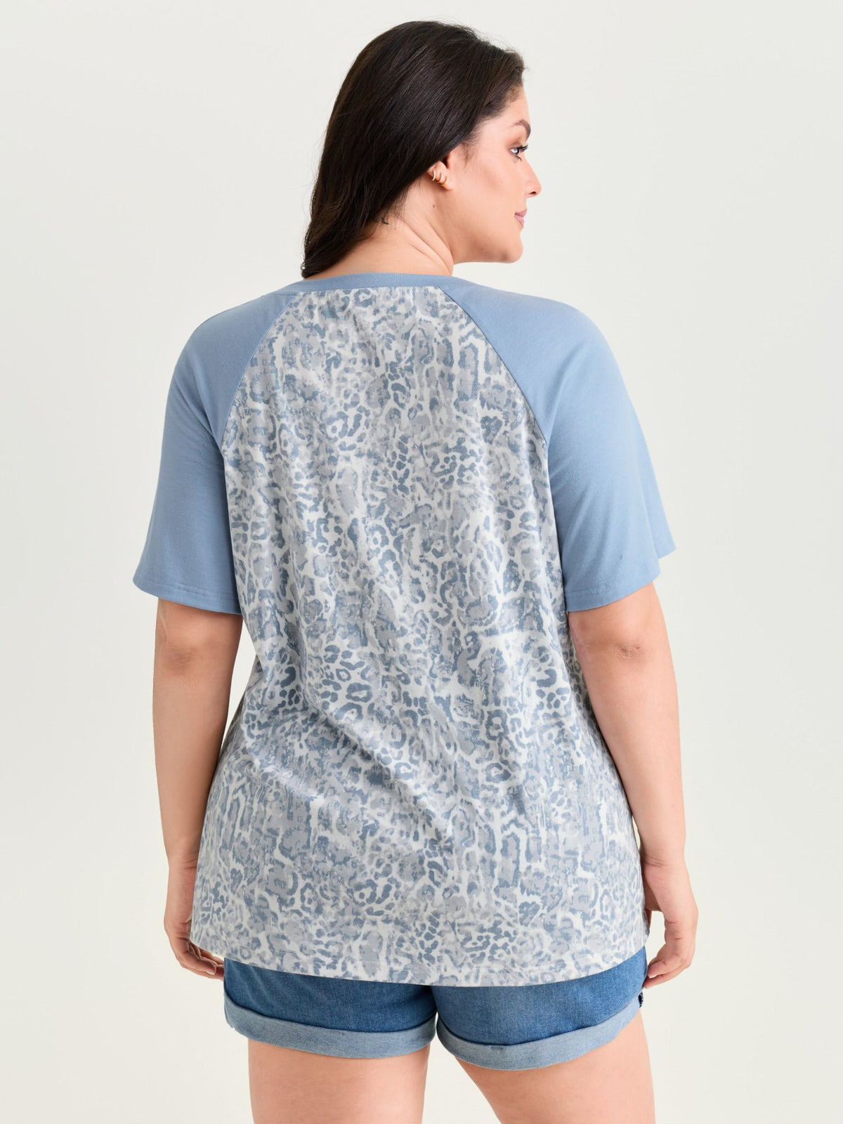 Camouflage Print Raglan Sleeve T-Shirt