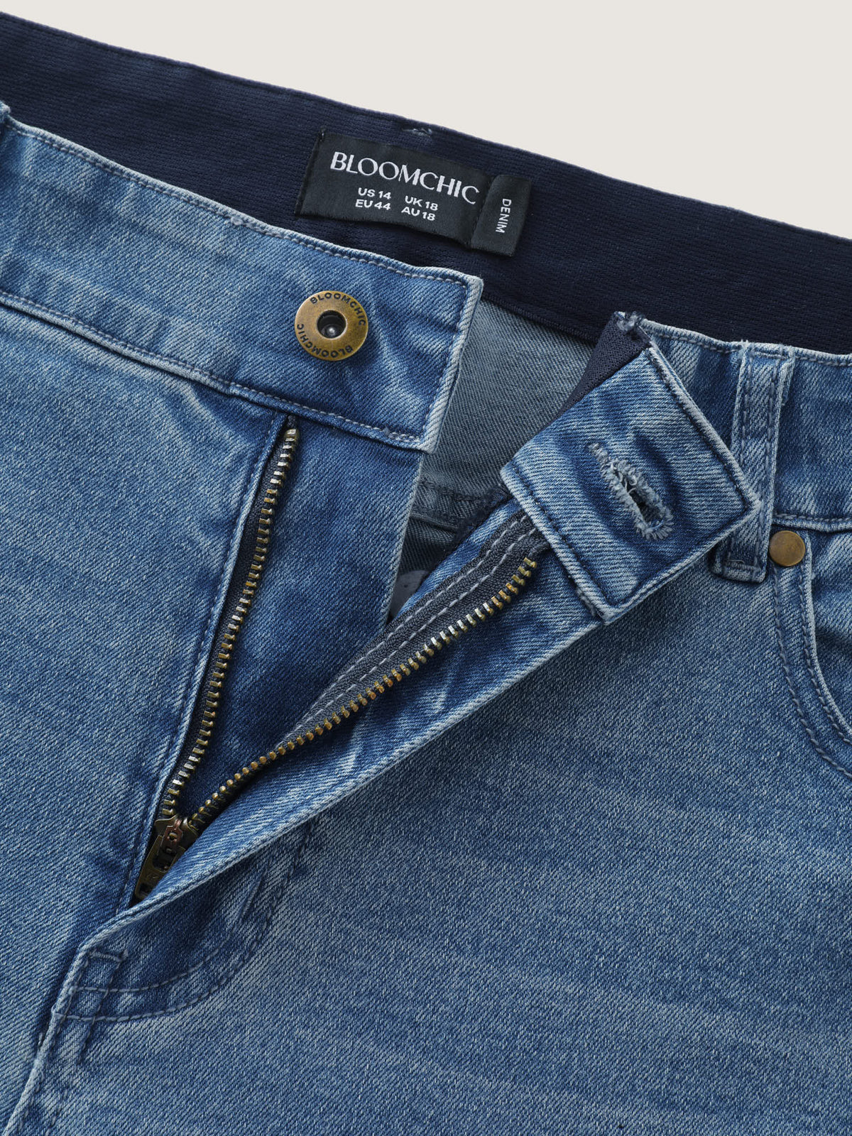 Stretchy High-Rise Elastic Back Waist Jeans