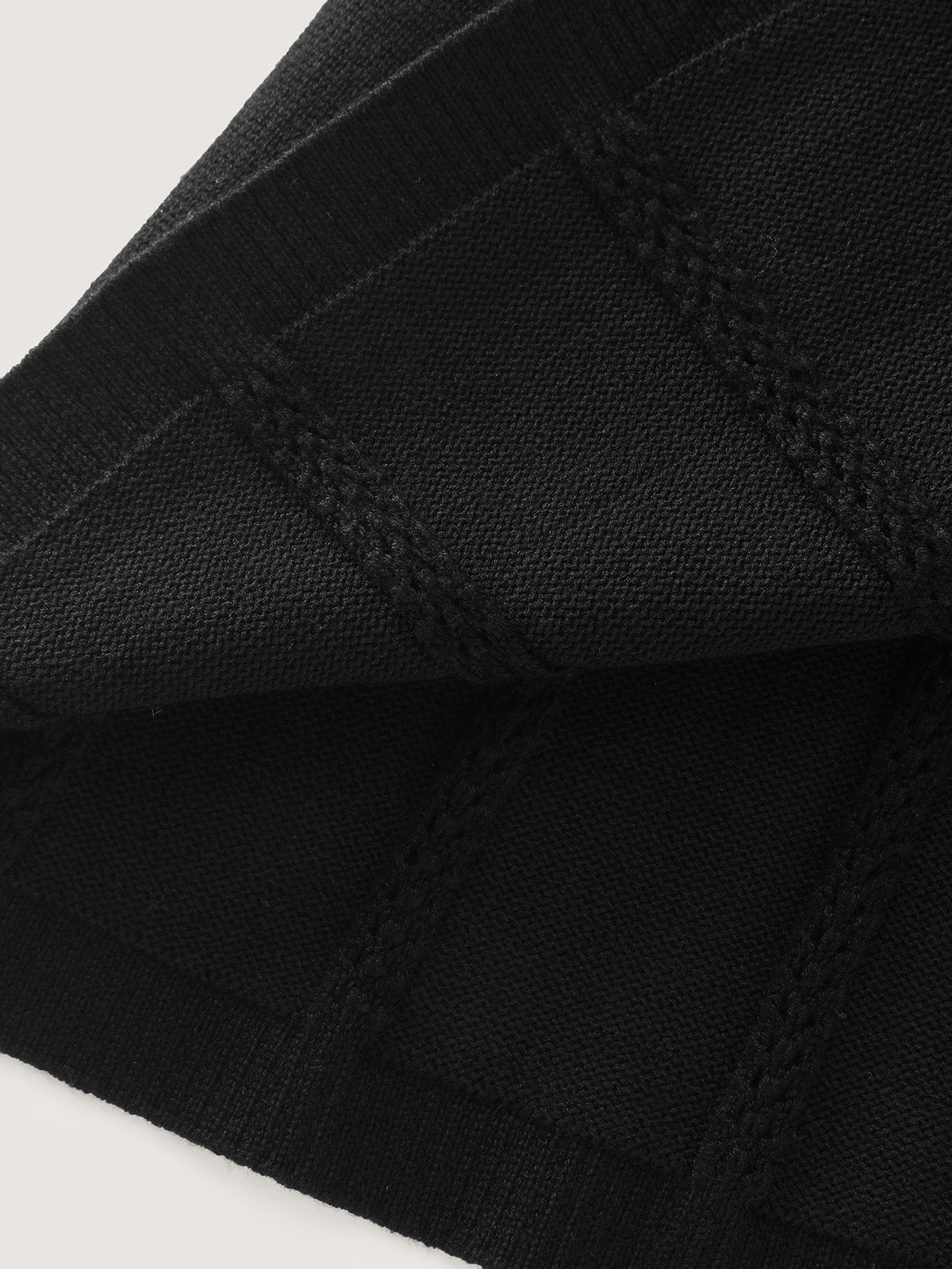 Textured A-Shaped Hem Lantern Sleeve Knit Cardigan