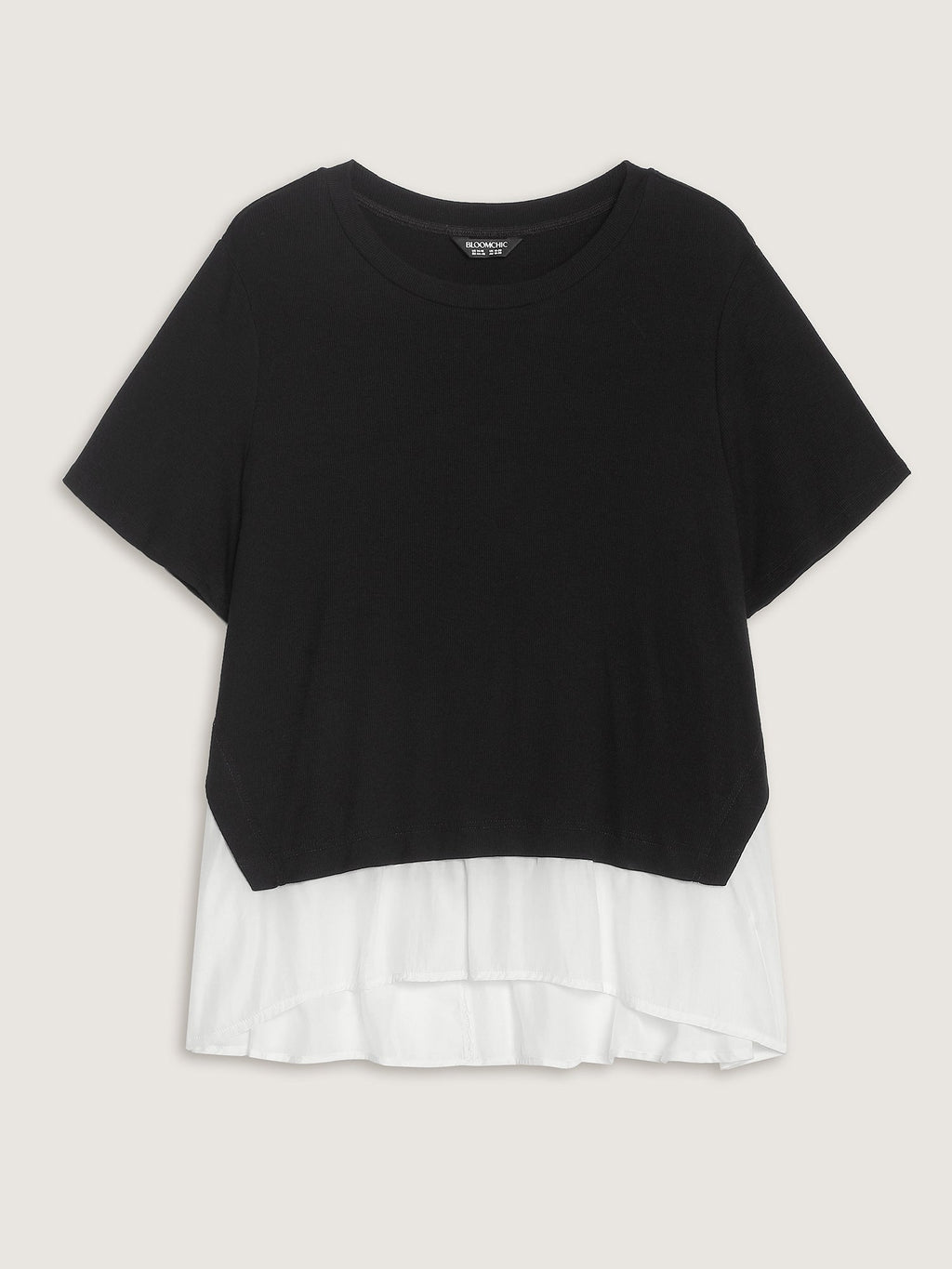 Color Contrast Layered Round Neck T-Shirt