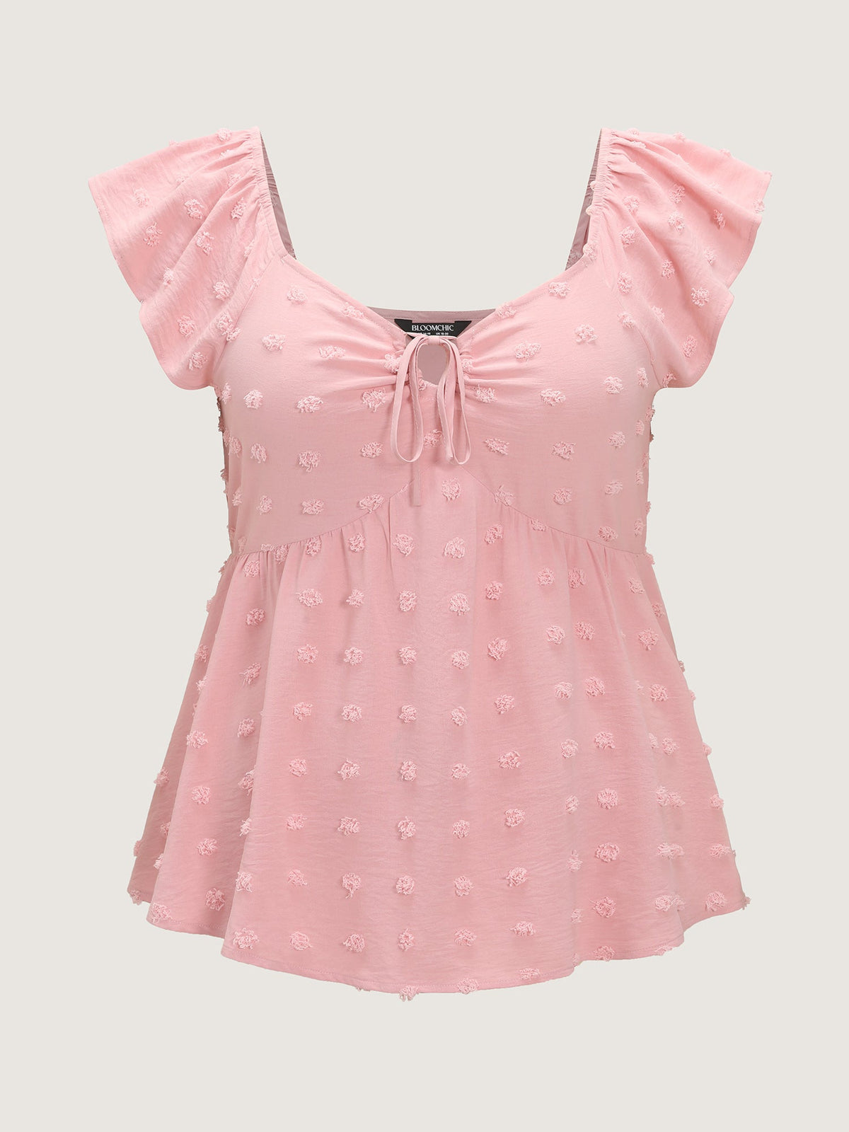 Ruffled Sleeve Adjustable Ruched Bodice Blouse