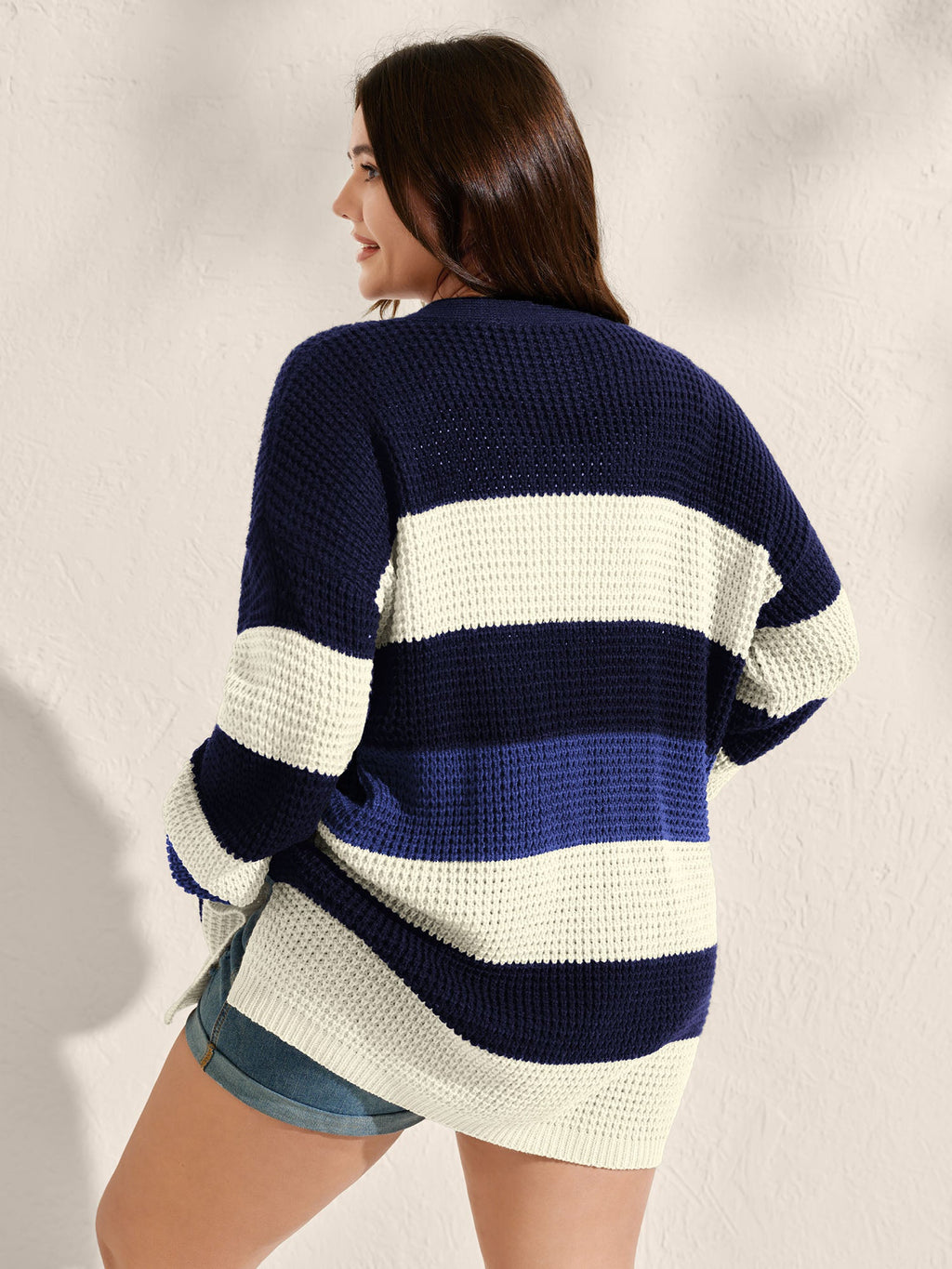 Color Block Textured Pockets Knit Cardigan