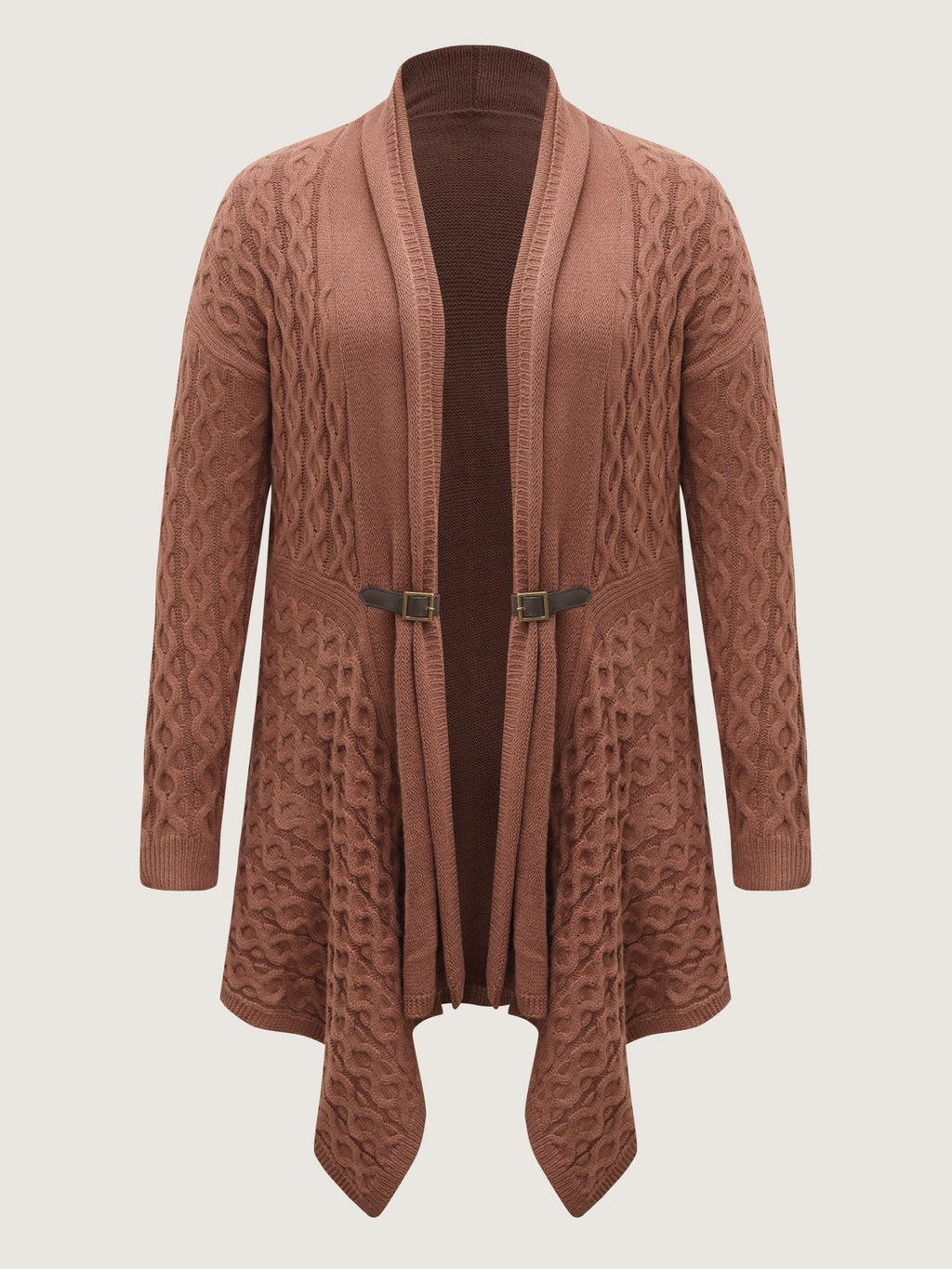 Cable Knot Irregular Hem Cardigan