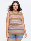 Striped Color-Block Sleeveless Sweater Vest