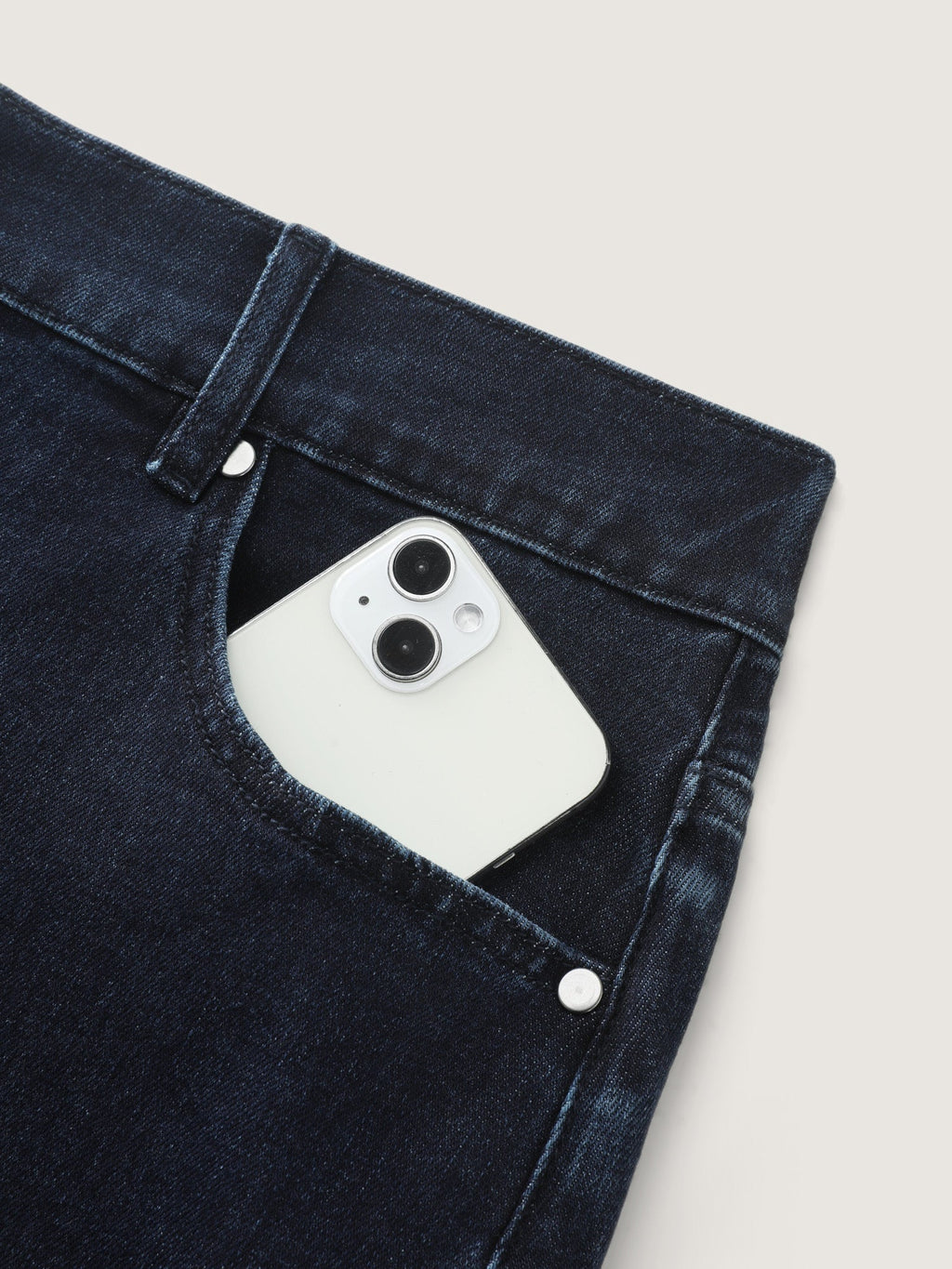 Stretchy Mid Rise Wide Leg Jeans