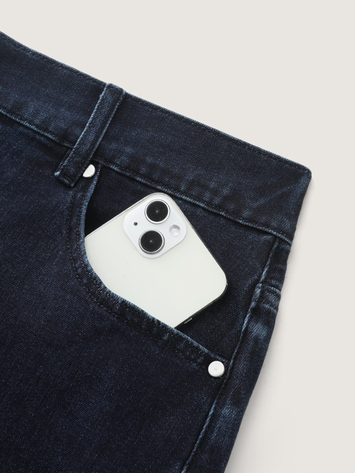 Stretchy Mid Rise Wide Leg Jeans