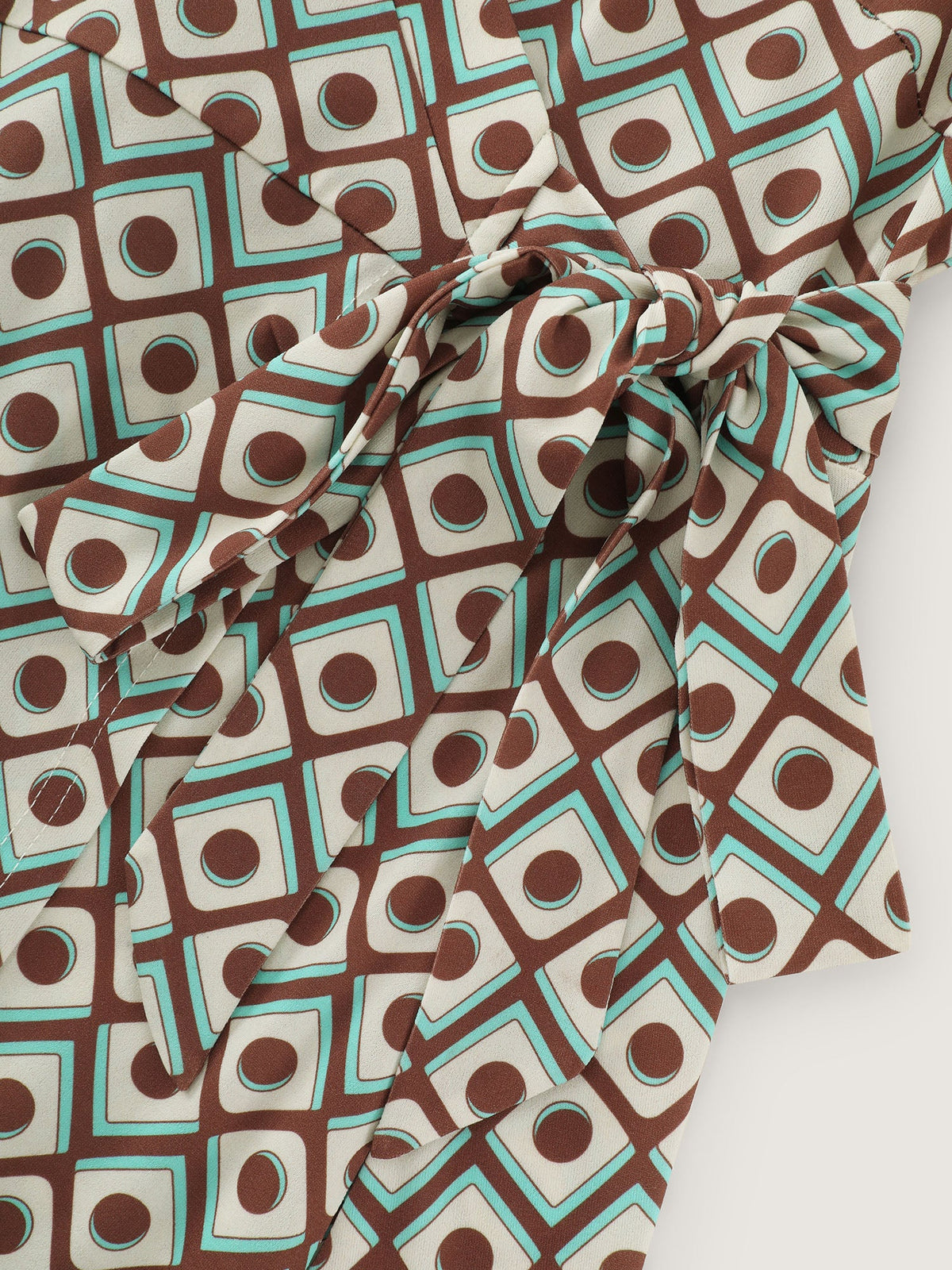 Retro Geometric Print Petal Hem Mini Dress