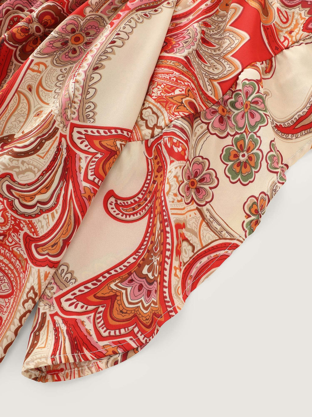 Colorful Paisley Print Off-Shoulder Blouse