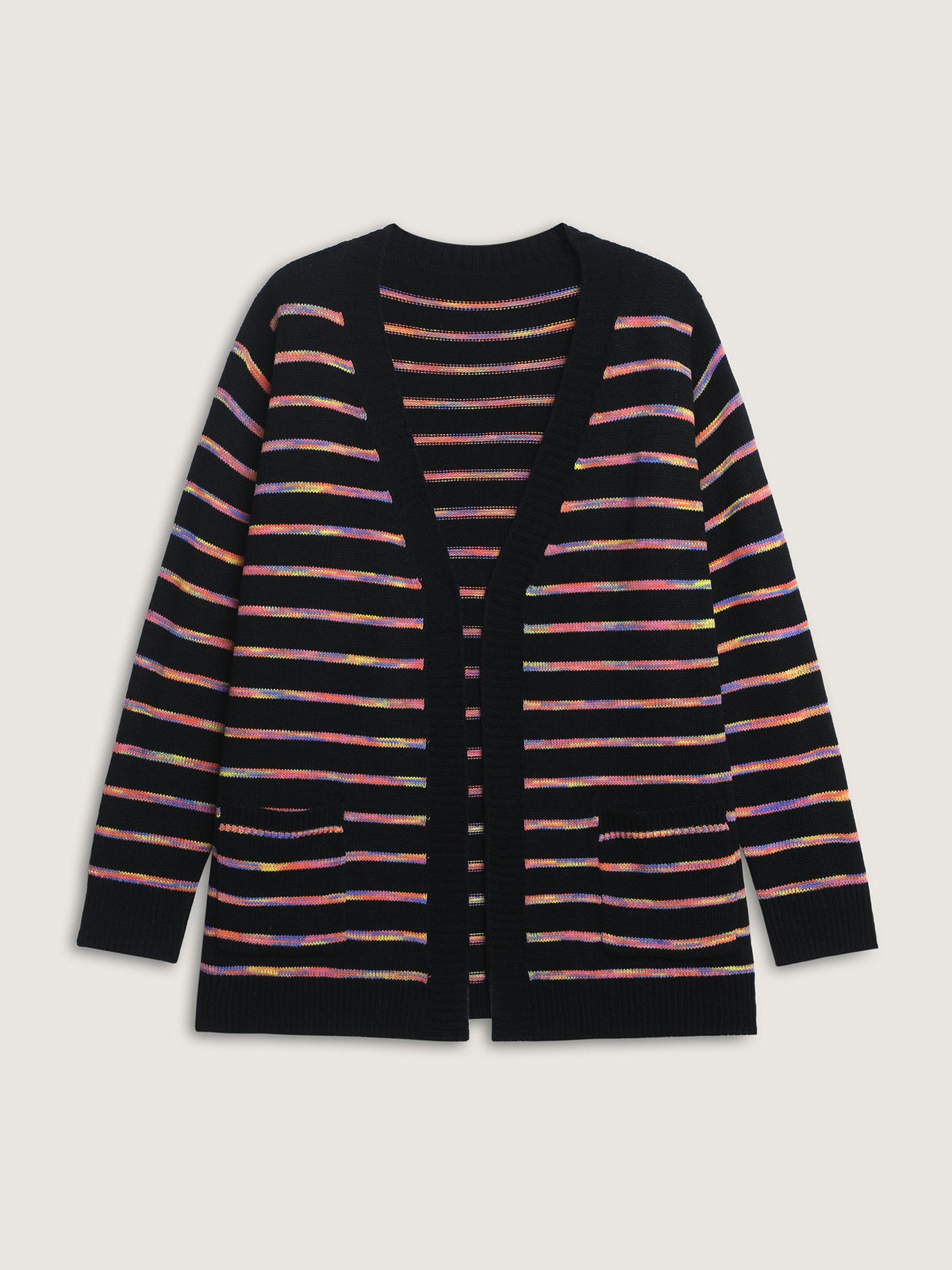 Color Gradient Heather Pockets Knit Cardigan