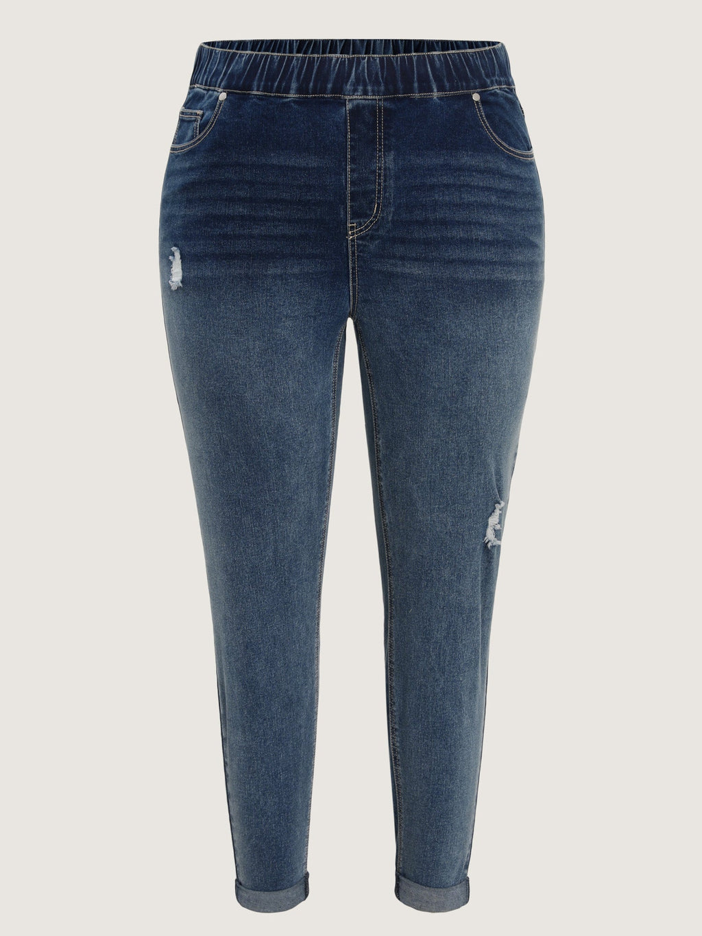 Pull-On Elastic Waist Skinny-Fit Jeans