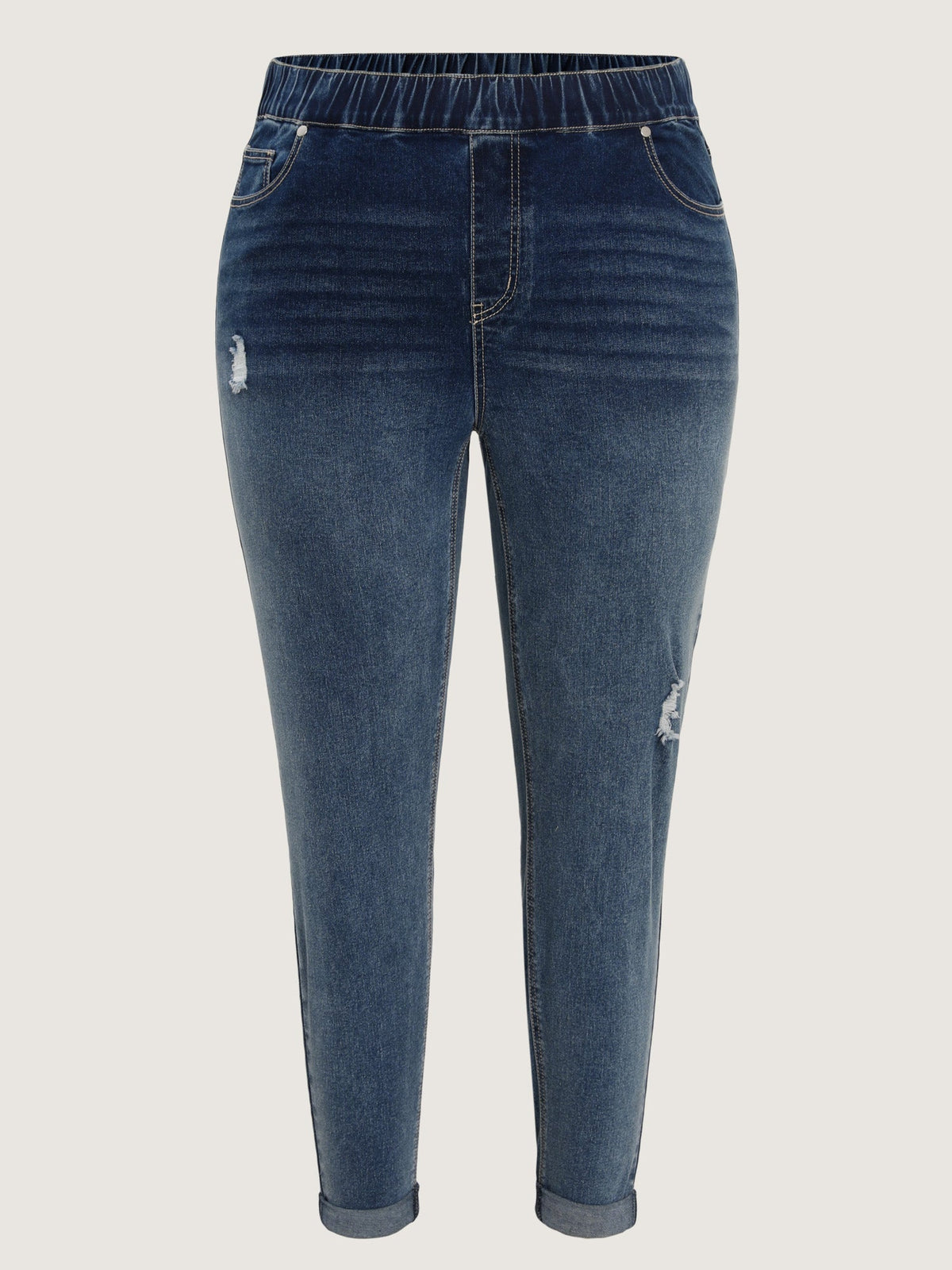 Pull-On Elastic Waist Skinny-Fit Jeans
