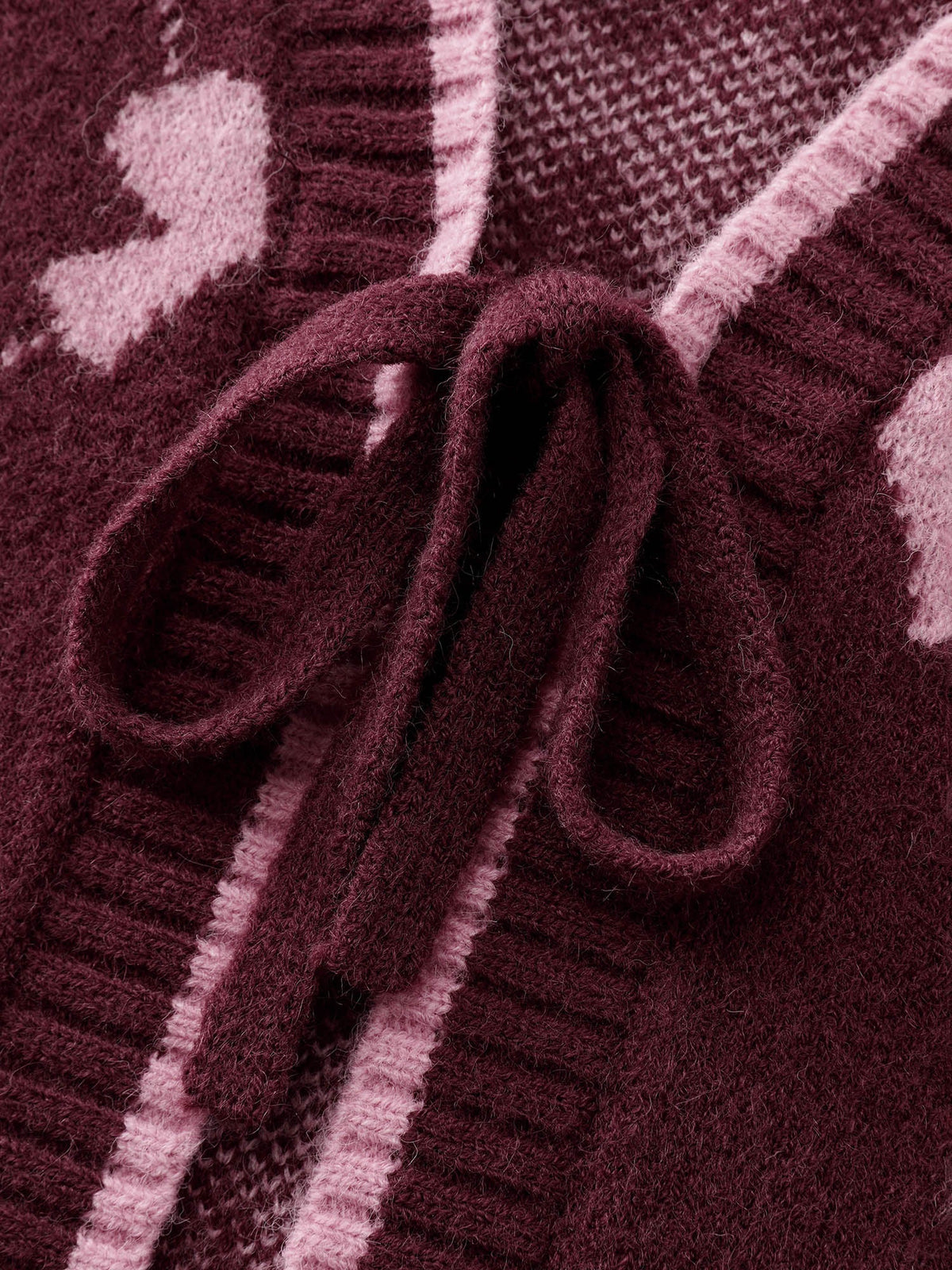 Bow Beautiful Jacquard Front-Tie Knit Cardigan