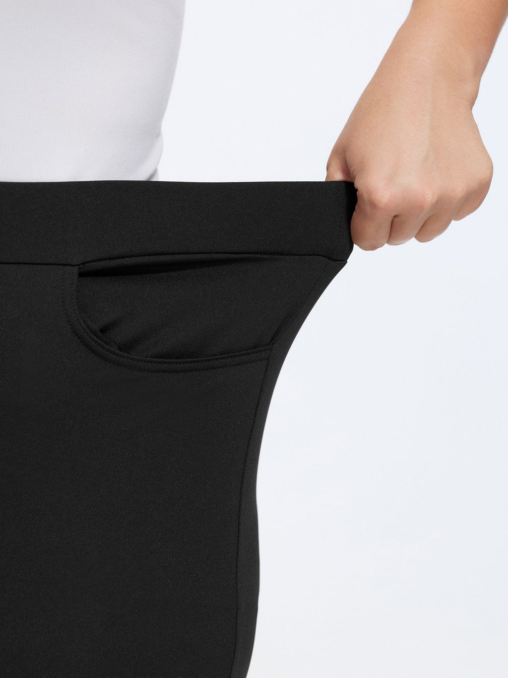 Stretchy Pull-On Rhinestone Cut Out Ankle Detail Leggings