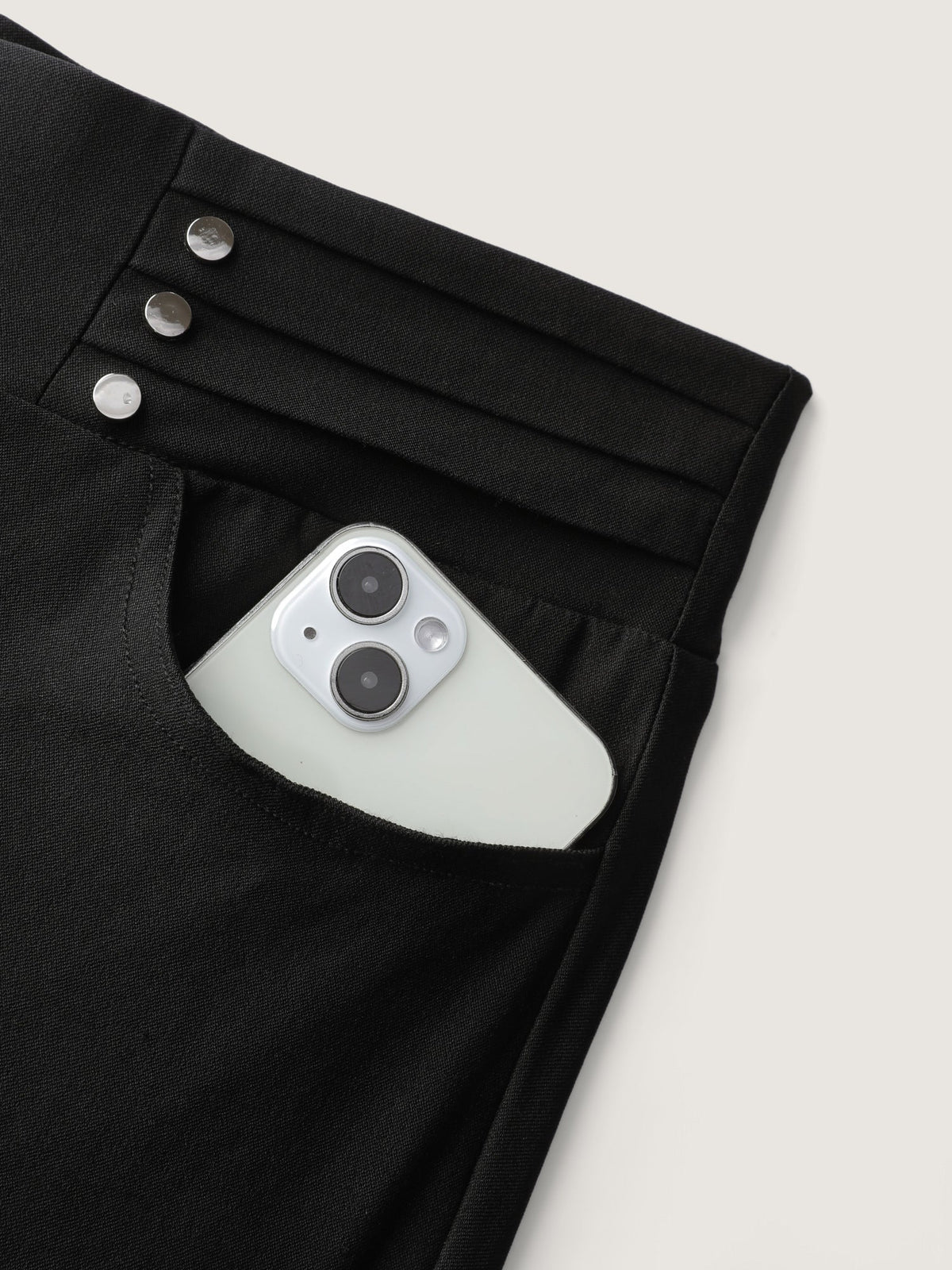 Rivets Wide Waistband Stretchy Pants