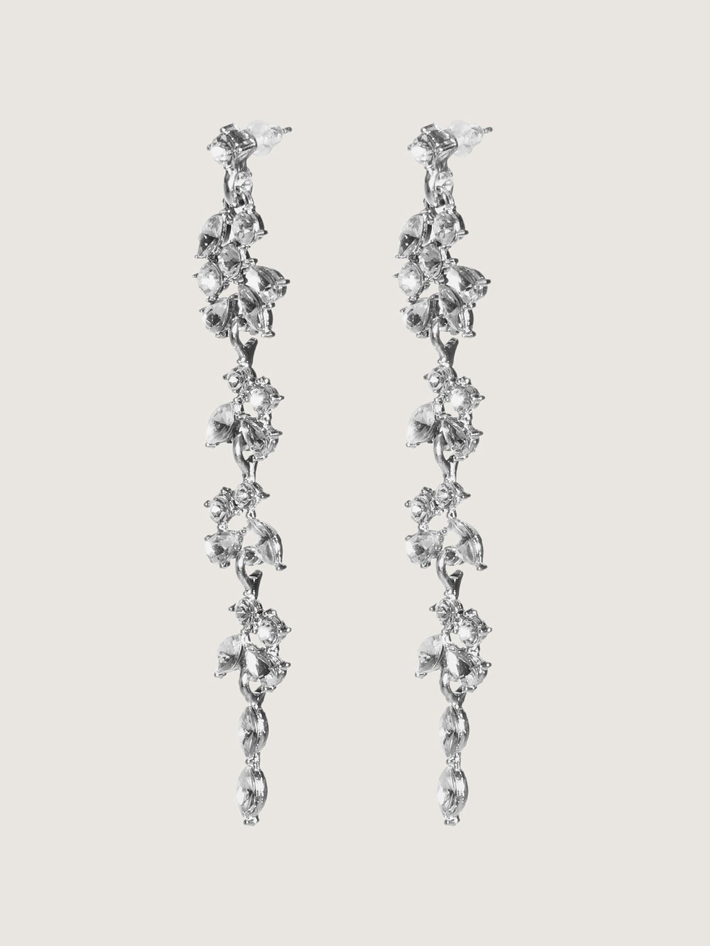 Leaf Tassels Rhinestone Earrings