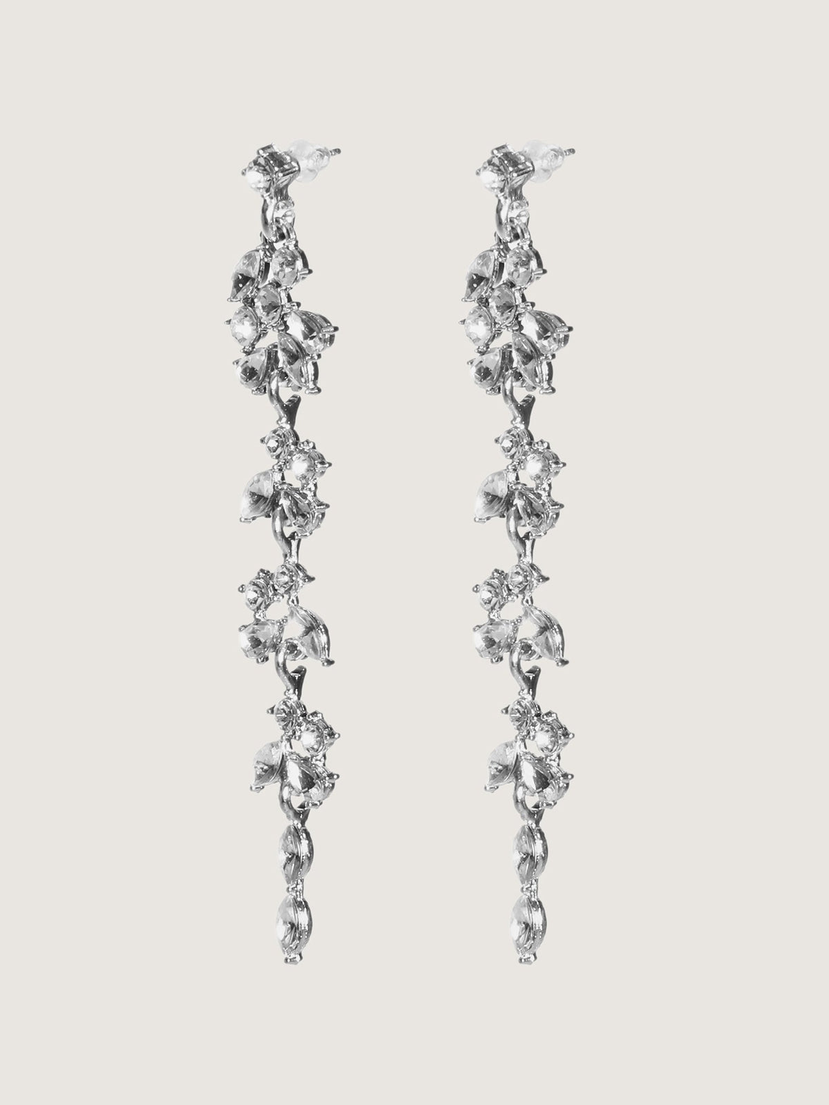 Leaf Tassels Rhinestone Earrings