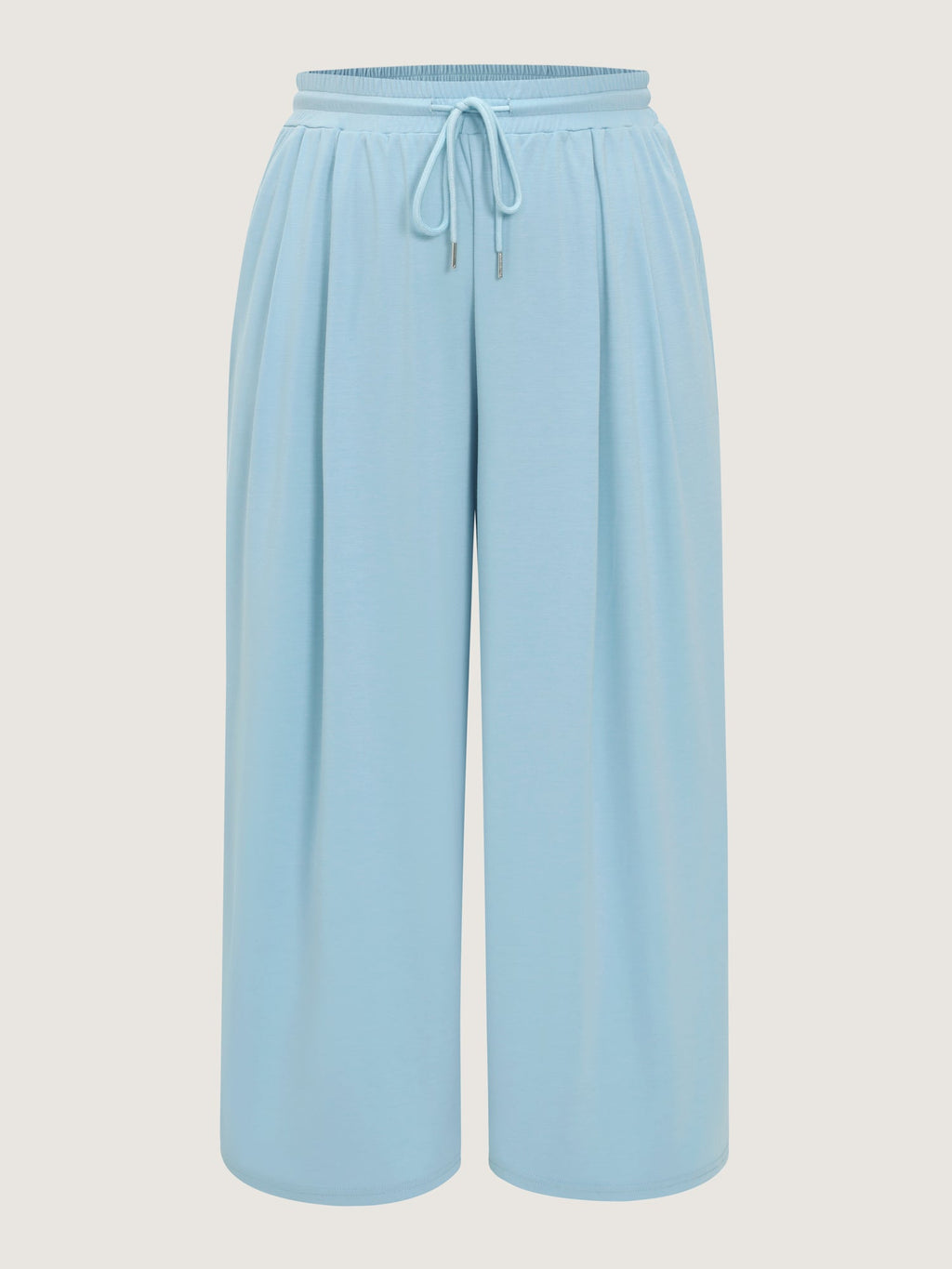 Plain Drawstring Waist Wide Leg Pants