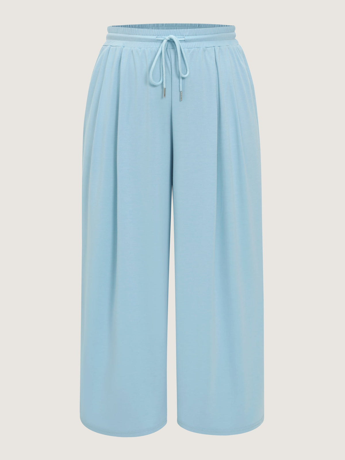 Plain Drawstring Waist Wide Leg Pants